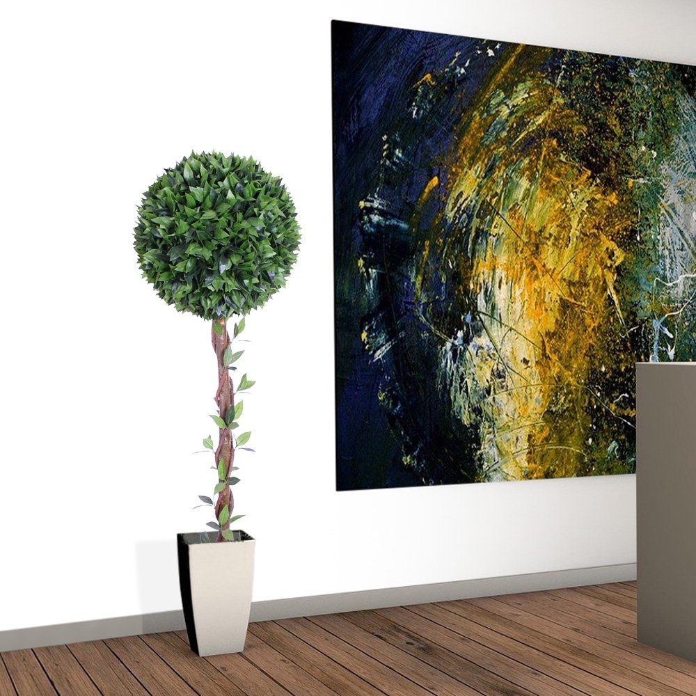 Kunstpflanze Decovego, Künstliche Kunstbaum Kirschlorbeerbaum 130cm Decovego Pflanze Kunstpflanze