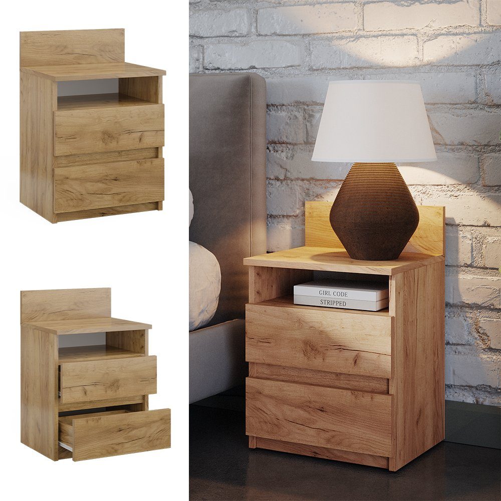 Vicco Nachtschrank Monty, Goldkraft Eiche, 39.6 günstig online kaufen