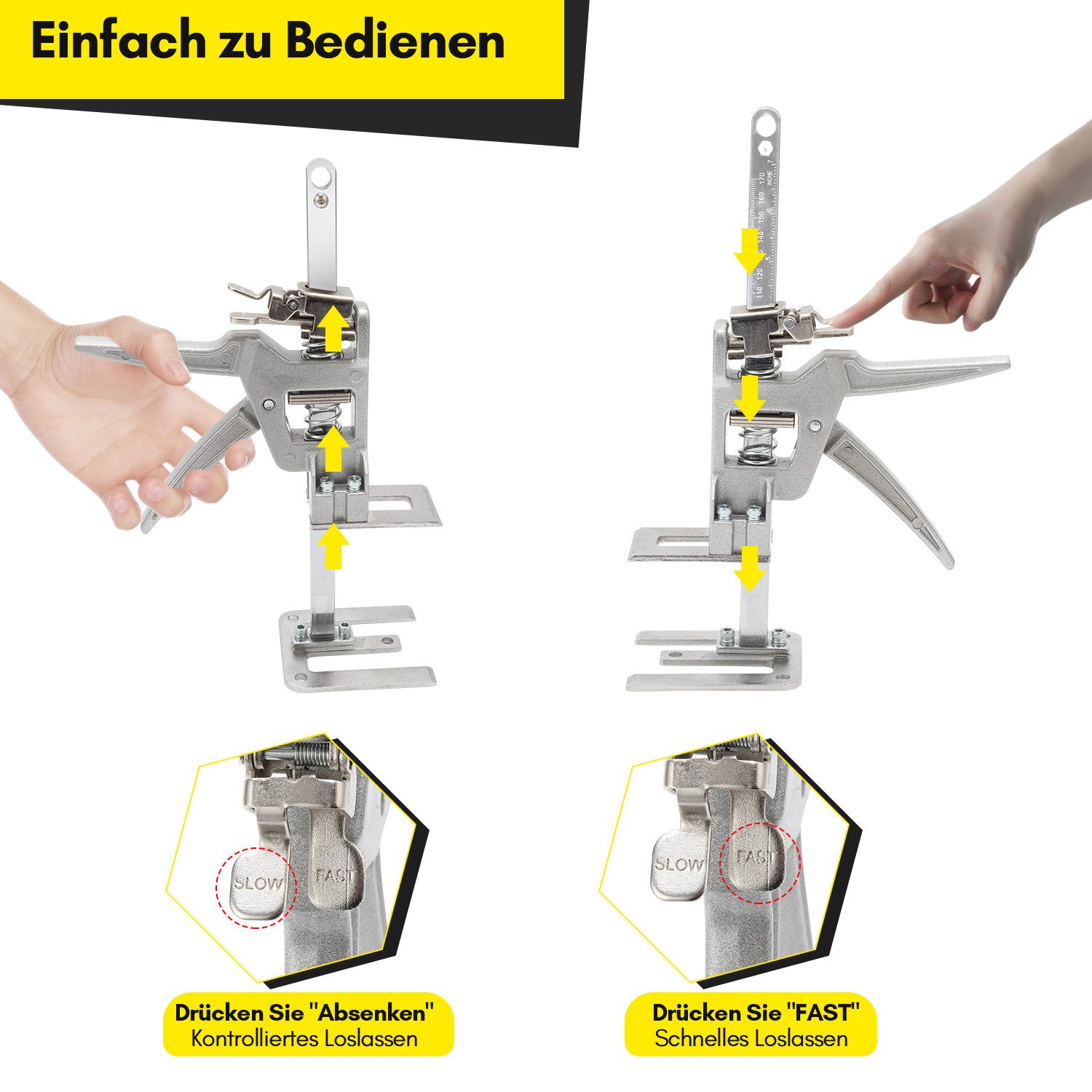 Clanmacy Plattenheber Handwerkzeugheber 2/4 Stück arbeitssparender Wagenheber Bis 150Kg, 4-tlg.] – Bild 3 von 5