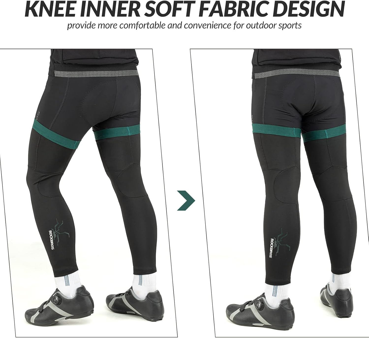 ROCKBROS Beinlinge Fahrrad Arm- und Beinlinge Winter Thermo Rutschfest.