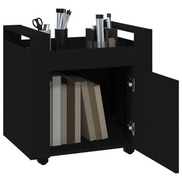 vidaXL Schreibtisch Rollcontainer Bürowagen Schwarz 60x45x60 cm Holzwerkstoff