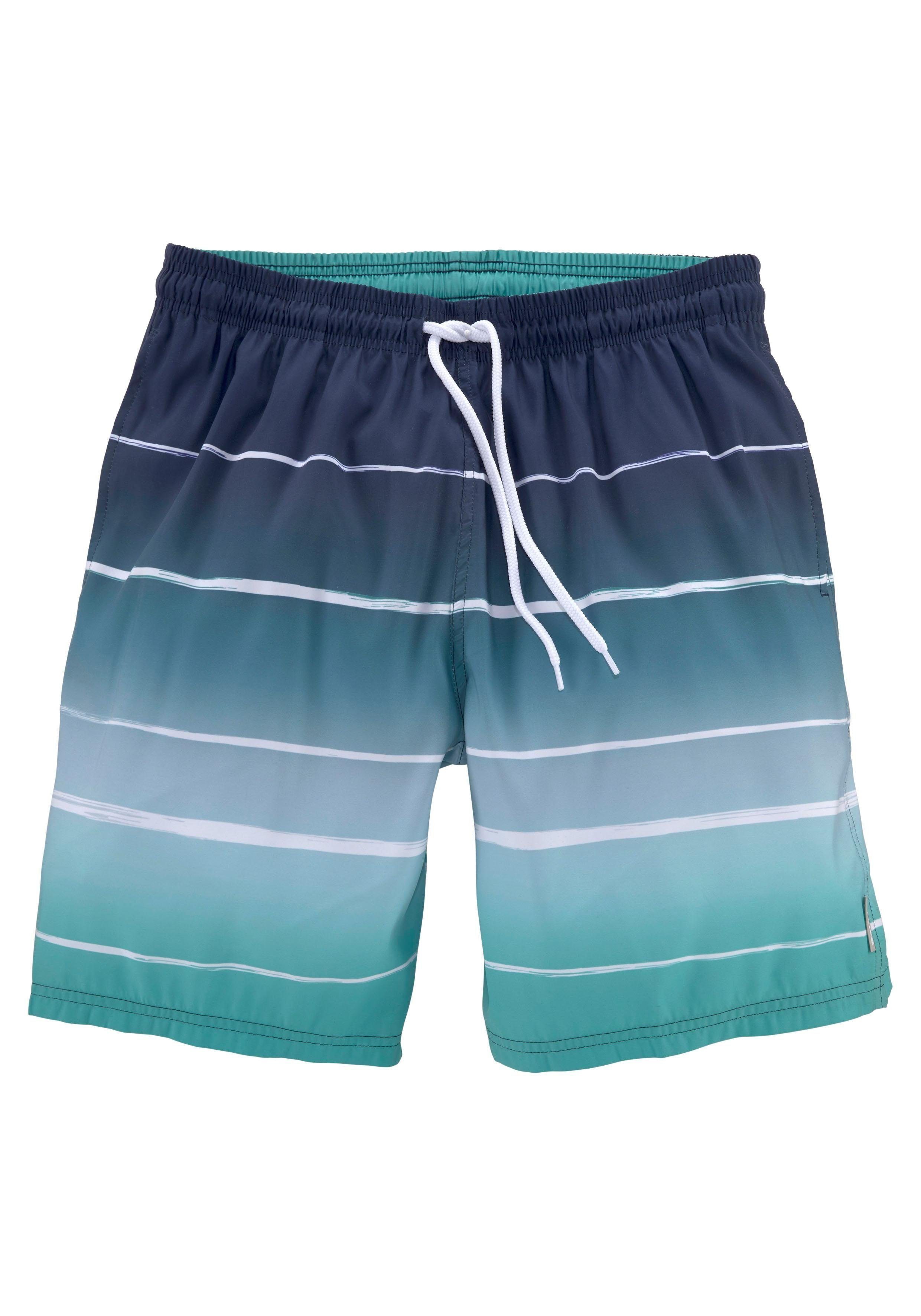 Bench. Badeshorts Sunset mit trendigem Streifenverlauf – Bild 2 von 5