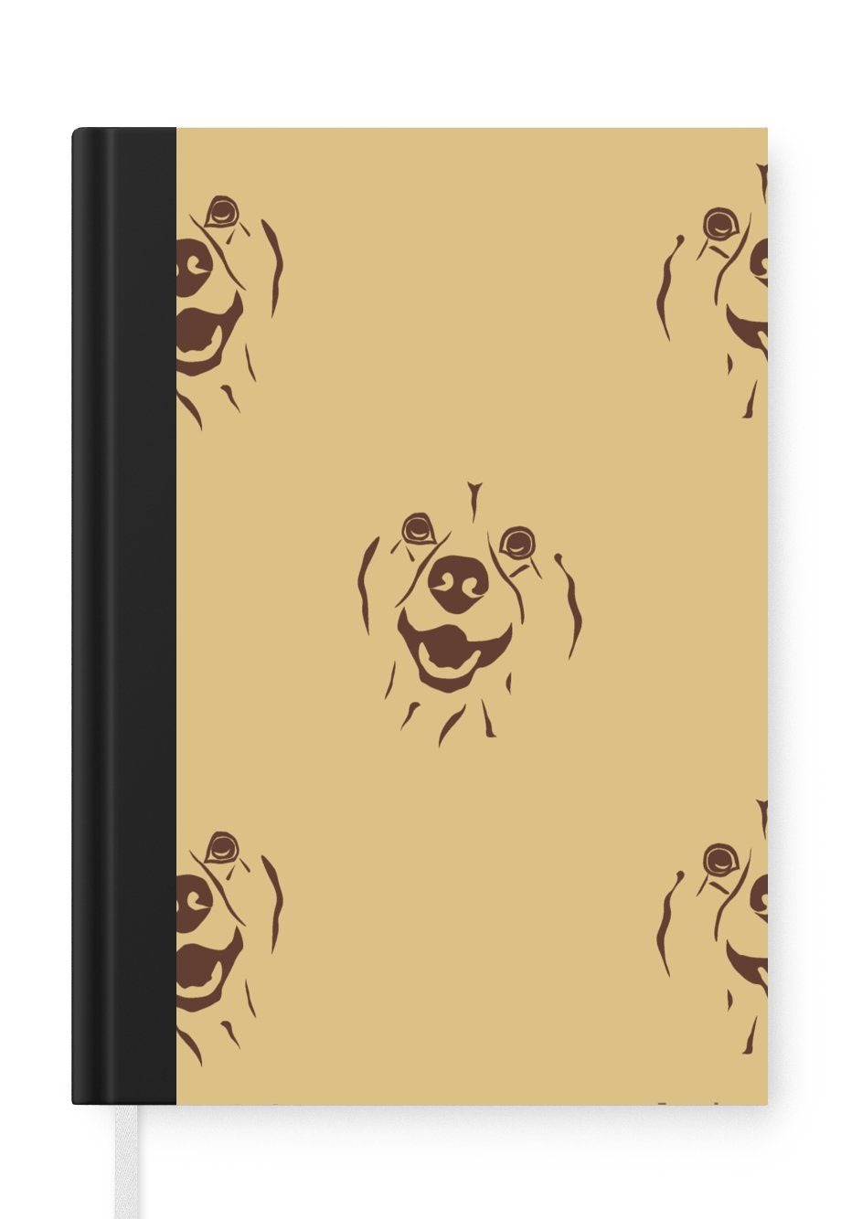MuchoWow Notizbuch Hund - Vintage - Muster - Jungen, Journal, Merkzettel, Tagebuch, Notizheft, A5, 98 Seiten, Haushaltsbuch