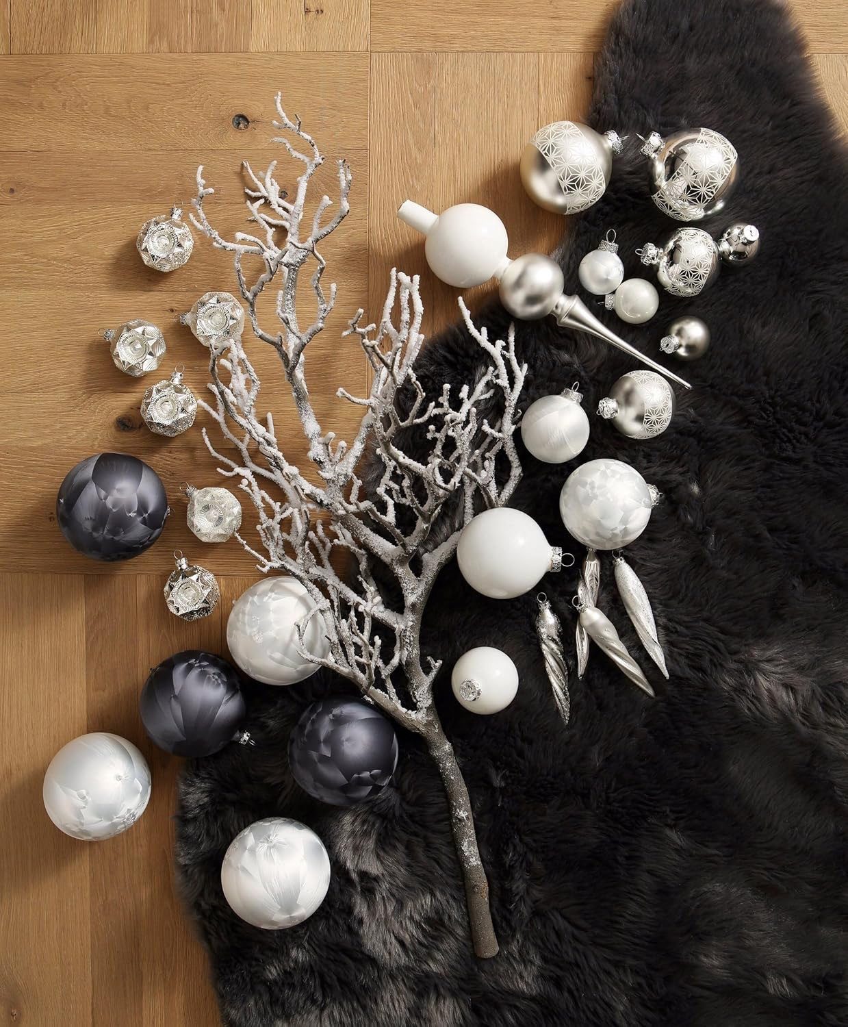 Thüringer Glasdesign Weihnachtsbaumkugel Christbaumkugeln aus Glas, 40 tlg. Set, Weihnachtsbaum-Schmuck, Glas