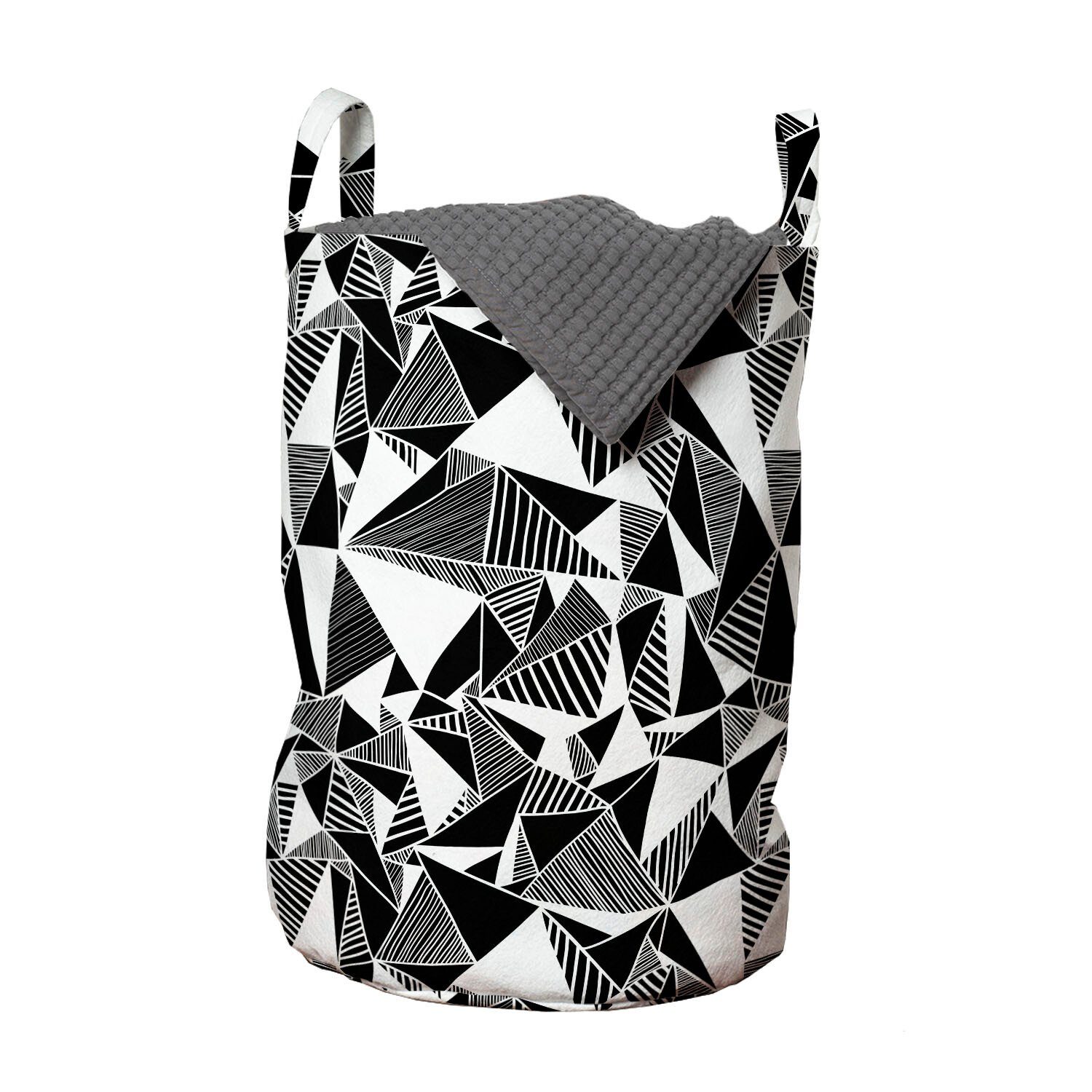 Abakuhaus Wäschesäckchen Wäschekorb mit Griffen Kordelzugverschluss für Waschsalons, Abstrakt Fractal Geometry Fliesen