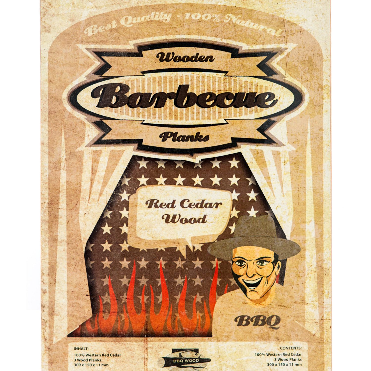 Axtschlag Aromaplanke Axtschlag Wood Plank Rotzeder 3er Set, Holz