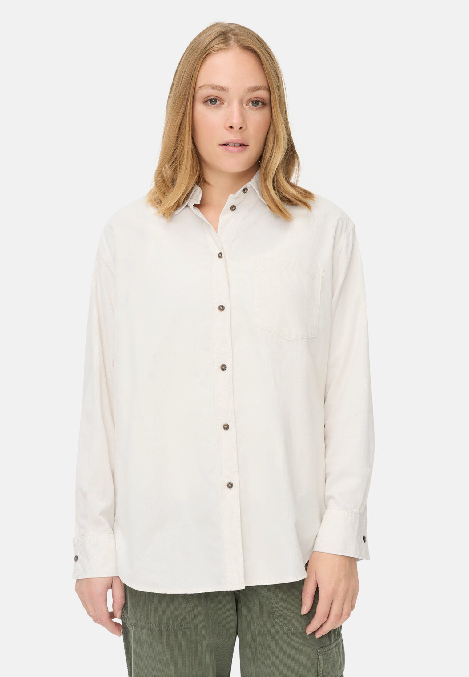 camel active Hemdbluse mit Brusttasche Langarm Kentkragen unifarben günstig online kaufen