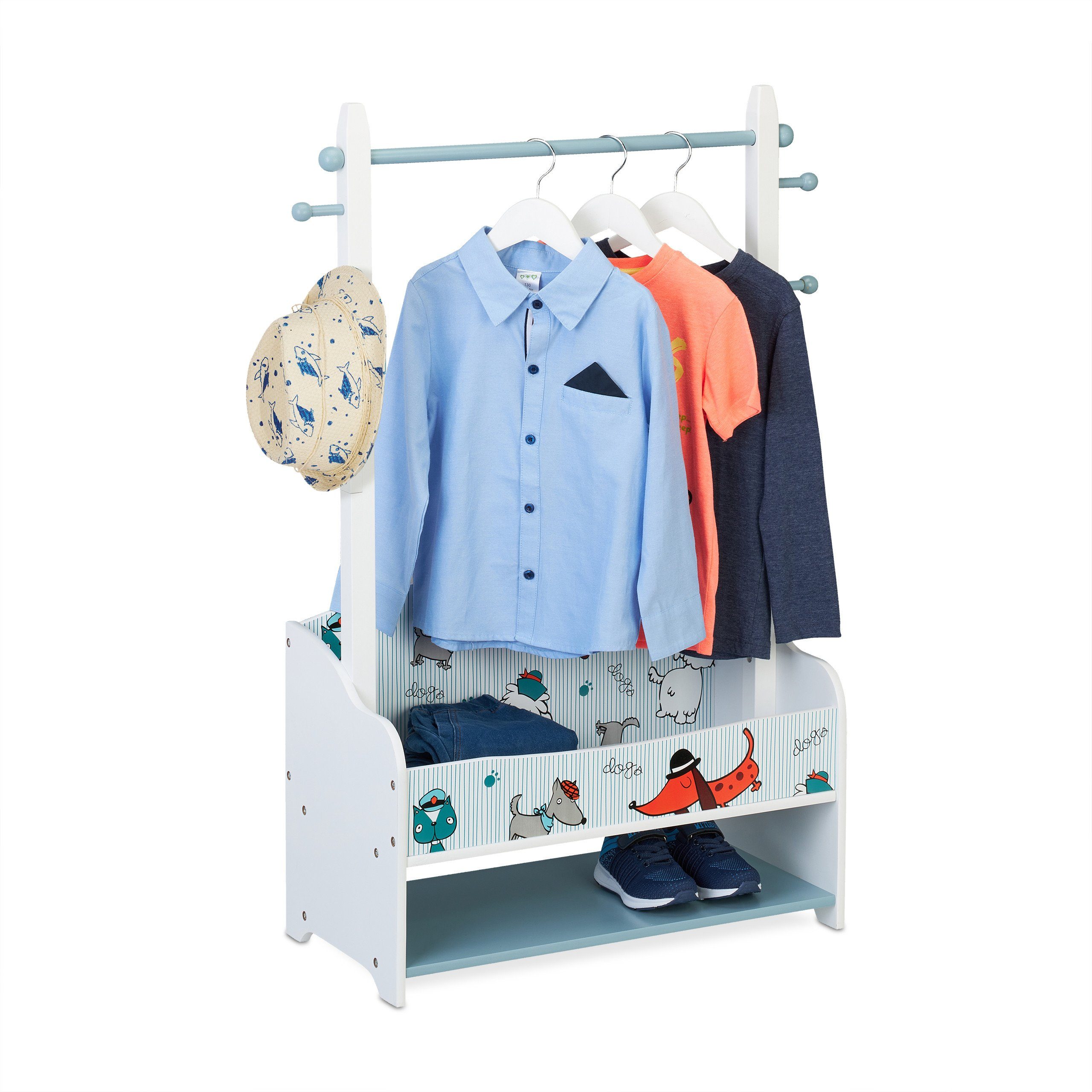 relaxdays Kleiderständer für Kinder Hunde Motiv günstig online kaufen