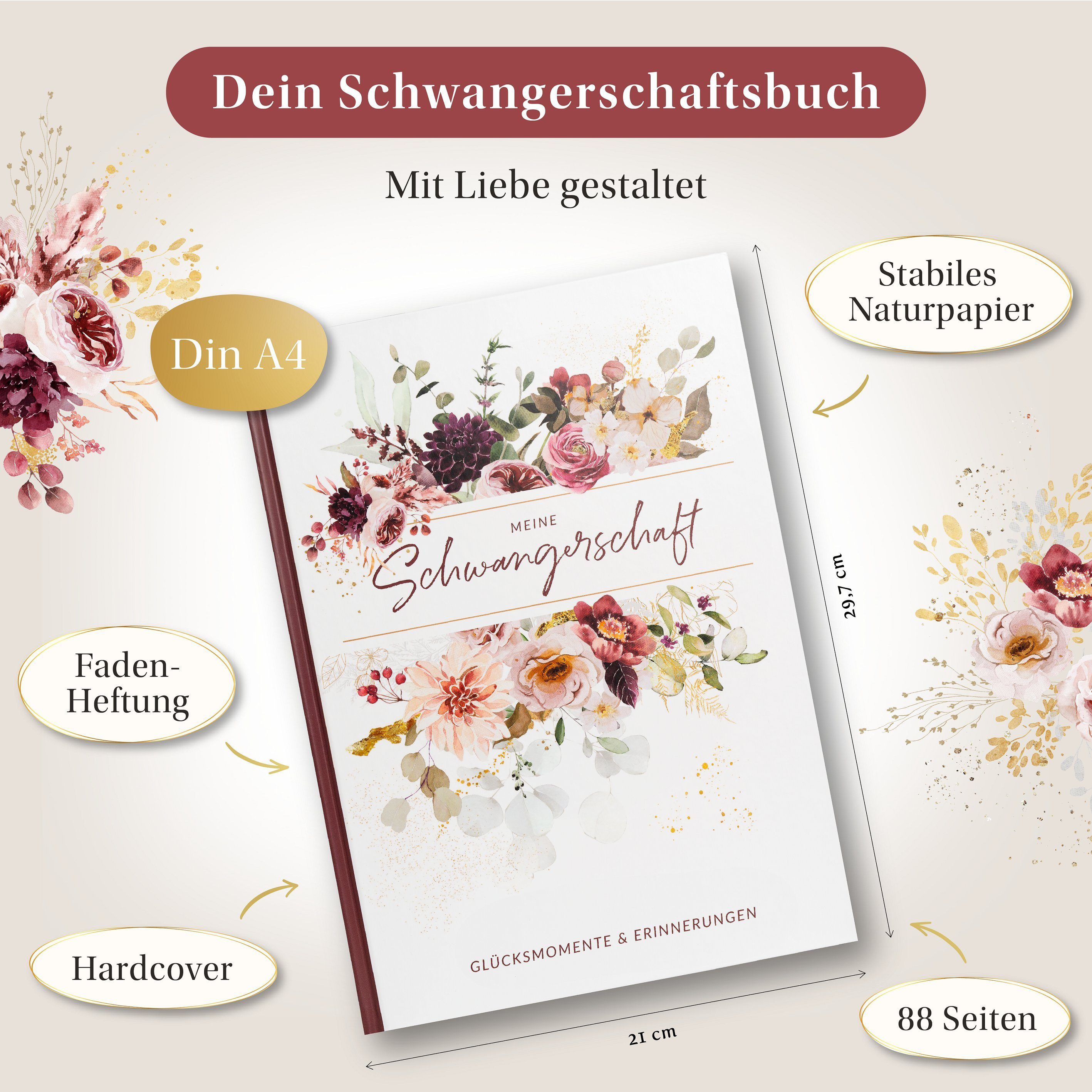 Thumbnail - Eulentaler Tagebuch I Schwangerschaftstagebuch I 88 Seiten I, Von Hebammen gestaltet, Dokumentiere deine Schwangerschaft