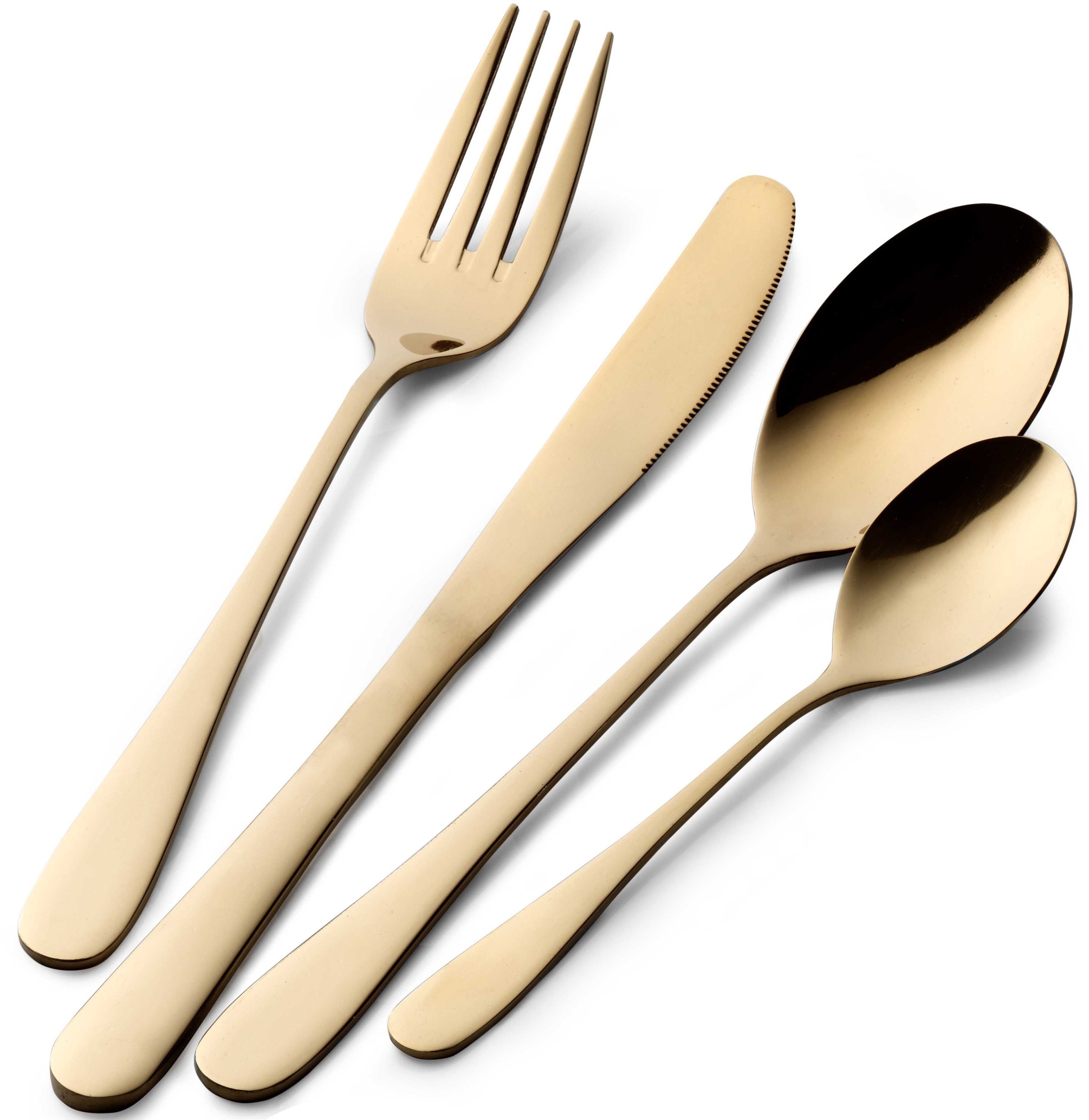 PINTINOX Besteck-Set Princess (24-tlg), 6 Personen, Edelstahl 18/10, PVD Beschichtung, spülmaschinengeeignet