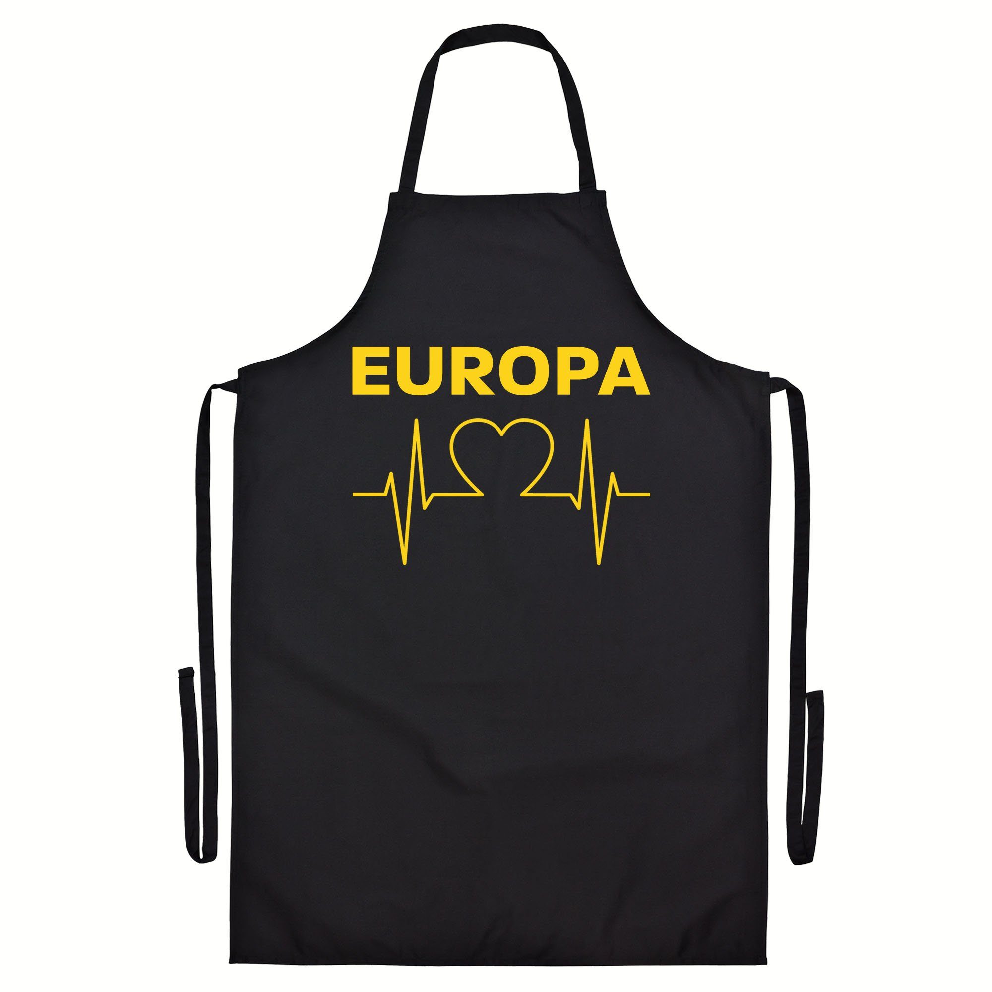 multifanshop Grillschürze Europa - Herzschlag - Schürze