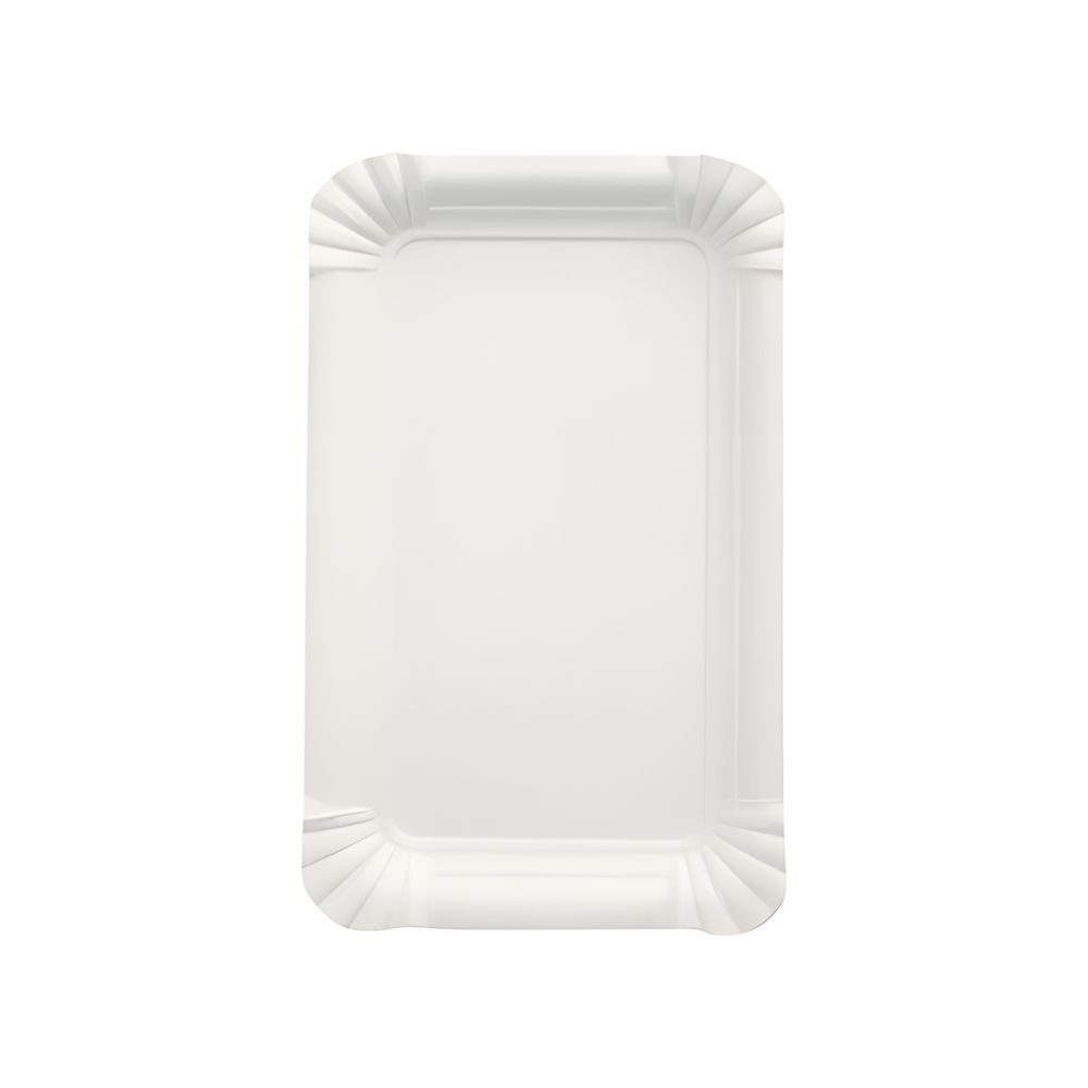 PAPSTAR Pappteller Teller, Pappe pure eckig 10 cm x 16 cm weiss 2000 Stk