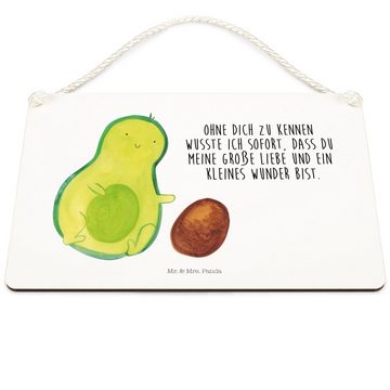 Mr. & Mrs. Panda Hinweisschild Avocado rollt Kern - Weiß - Geschenk, Wandschild, Wanddeko, Geburt, T, (1 St)