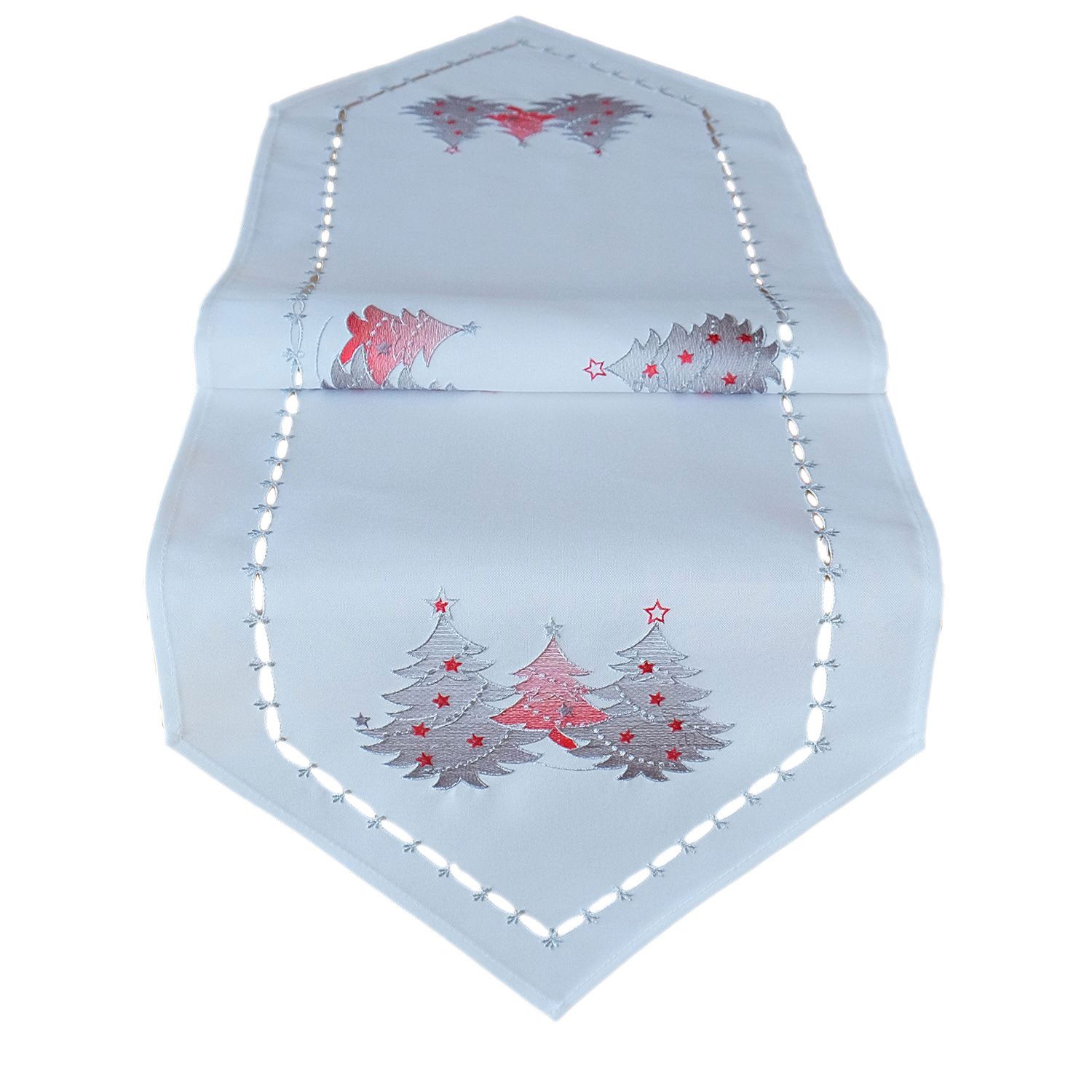 texpot Tischdecke mit Stickerei Weihnachtsbaum Winter Weihnachten Advent (1 günstig online kaufen