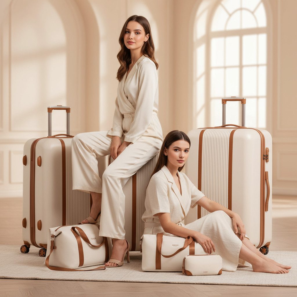 FERGÉ Kofferset Hartschale 5-teilig Koffer Set Reisegepäck MILANO, 4 Rollen, (5er Kofferset stabil und leicht mit Zahlenschloß, 5 tlg., Trolley Set 5 Größen Handgepäck Koffer M XL Reisetasche Kulturtasche), 5er Gepäckset, Premium Rollkoffer 4 Rollen, Reisetasche, Kulturtasche