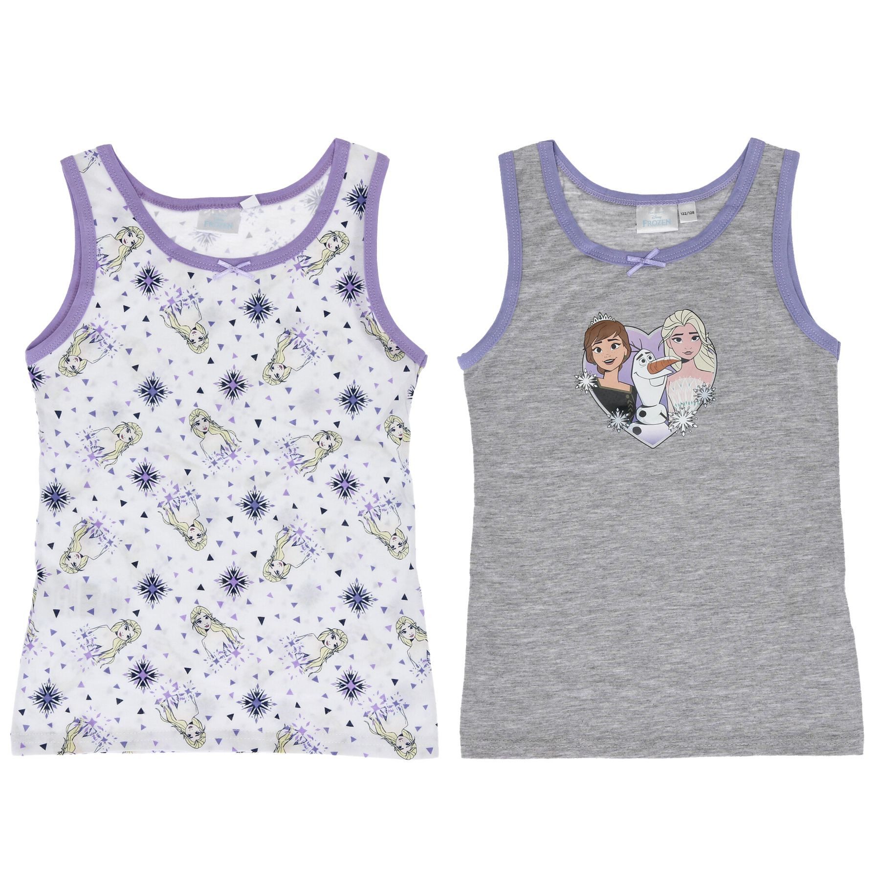 Frozen Unterhemd Frozen Unterhemd Shirt 2er Pack 100% Baumwolle für Mädchen Unterwäsche