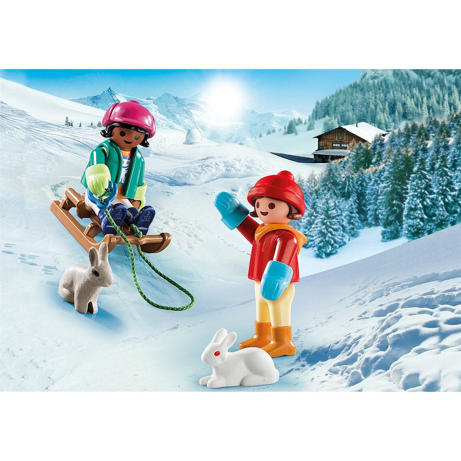 Playmobil® 70250 Kinder mit Schlitten Konstruktions-Spielset günstig online kaufen