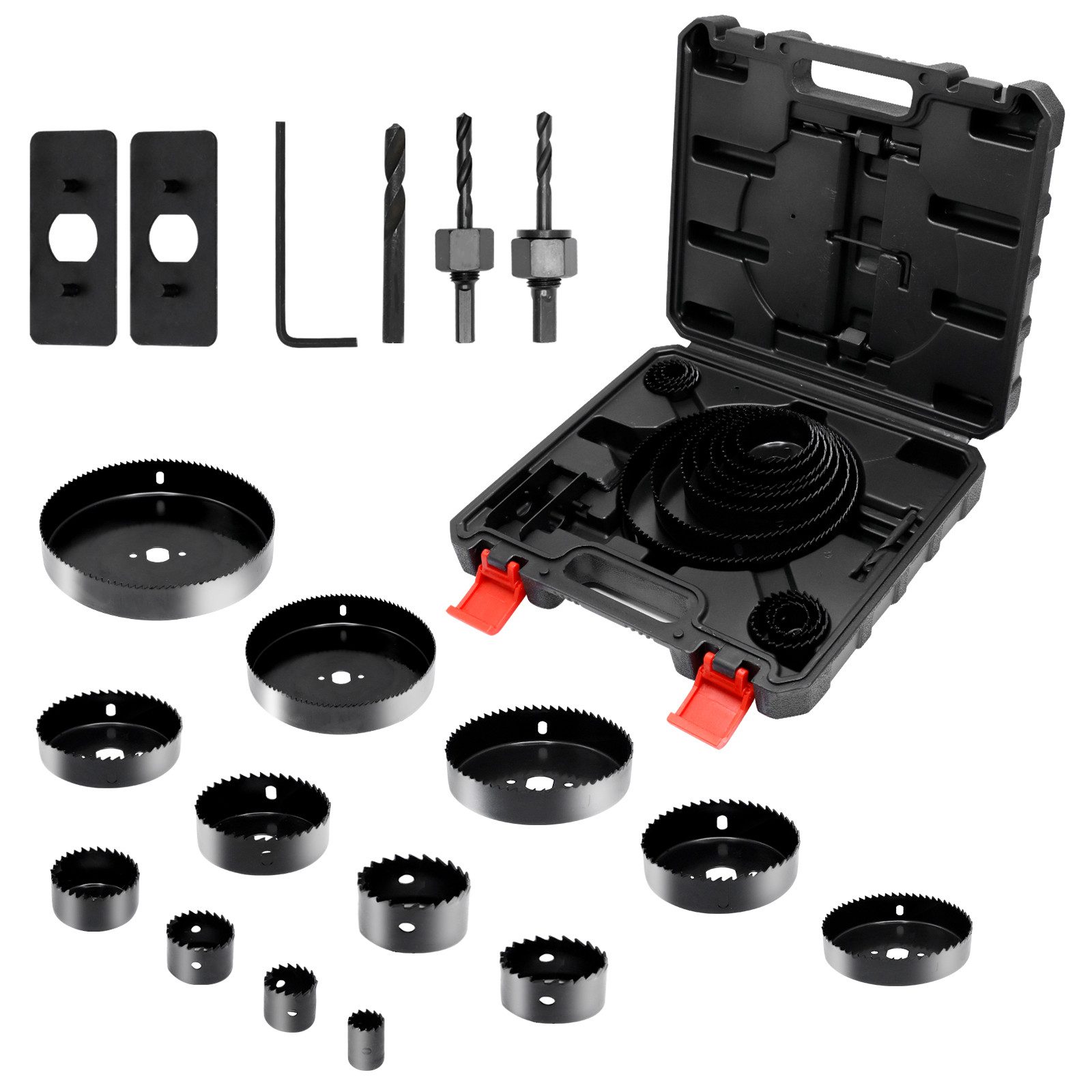 CCLIFE Lochsäge Lochsäge Set Ø19mm-152mm Lochbohrer Lochkreissäge Schnitttiefe 25mm, 19-tlg.