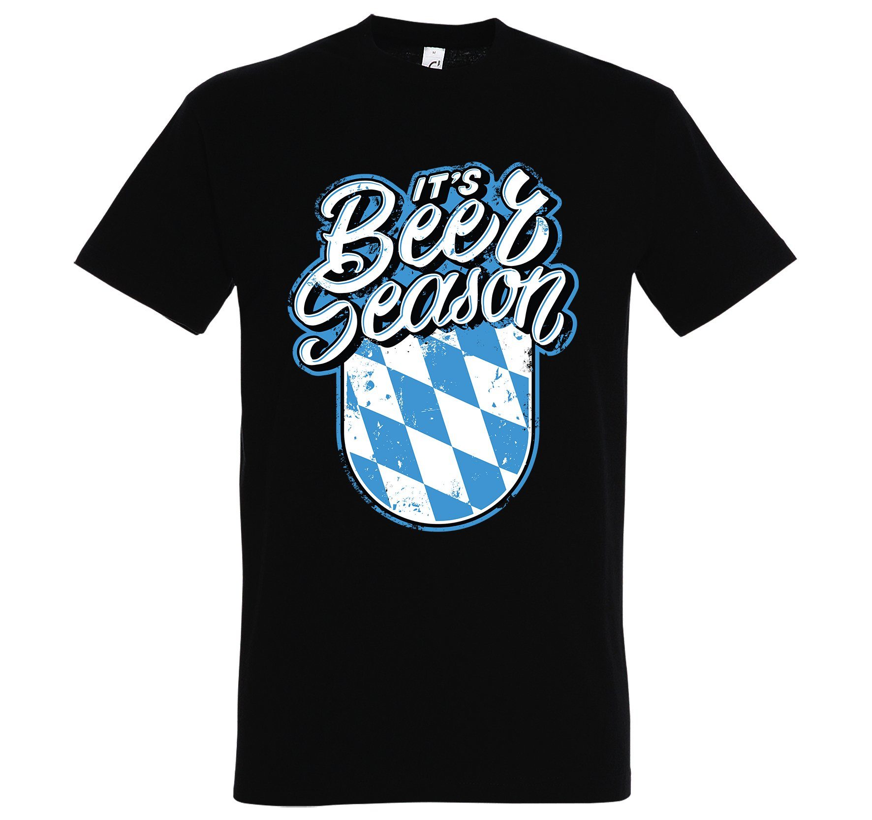 Youth Designz trendigem T-Shirt Shirt Schwarz Herren Season Frontprint Bayern Beer mit