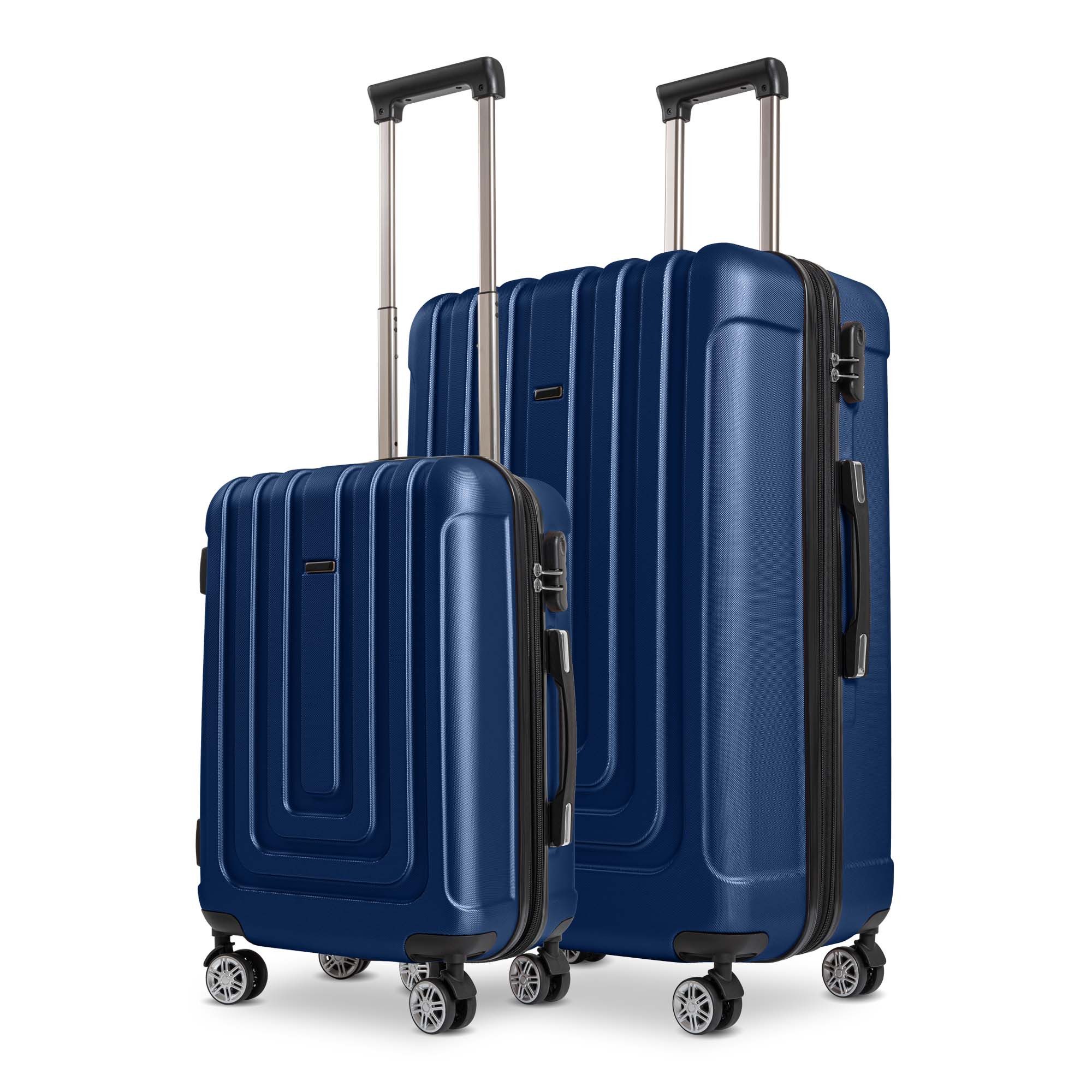 Sparsando Koffer SPARSET Checkin-Trolley(50cm) + große Koffer(77,5cm) Reisekoffer, 4 Rollen, Reisekoffer SET mit Alu-Rahmen, ABS & TSA Nummern-Schloss