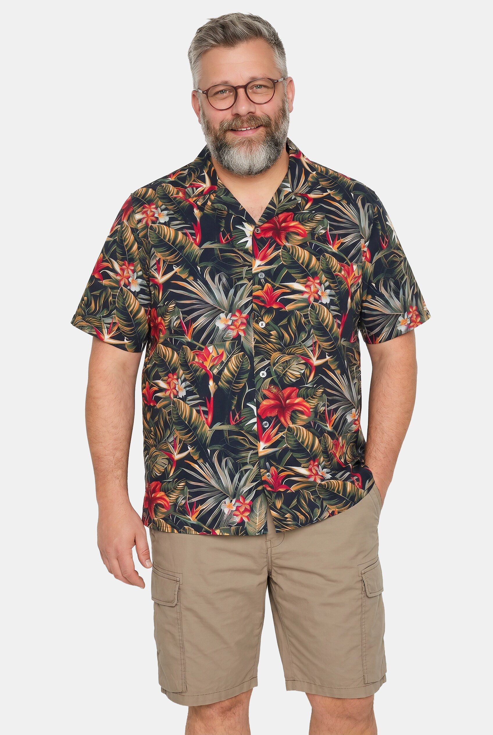 Kurzarmhemd Viskose-Hemd Halbarm Cubakragen Cuba Fit bis 8 XL