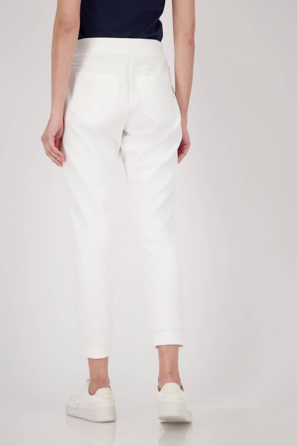 Monari Stoffhose Mit Strassdetails, Bindeband und Reißverschlusstaschen günstig online kaufen