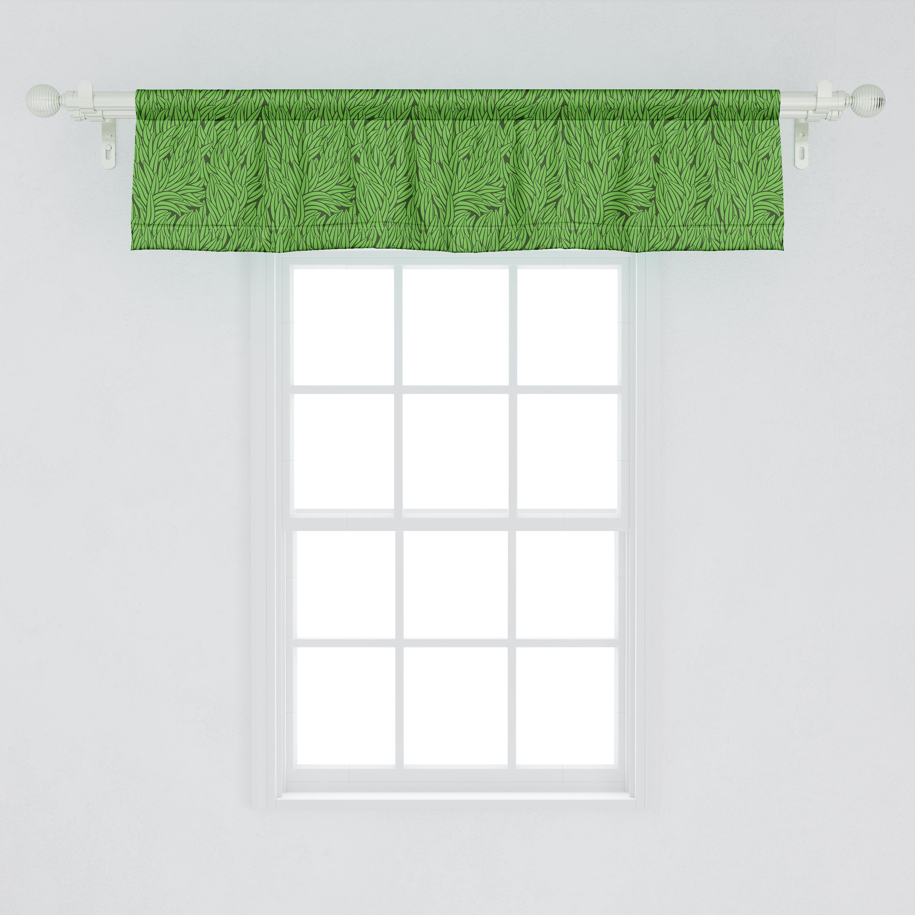 Dekor Zusammenfassung Grass Schlafzimmer Abakuhaus, für Wachstum Scheibengardine Vorhang Küche Grün Stangentasche, Volant Microfaser, mit