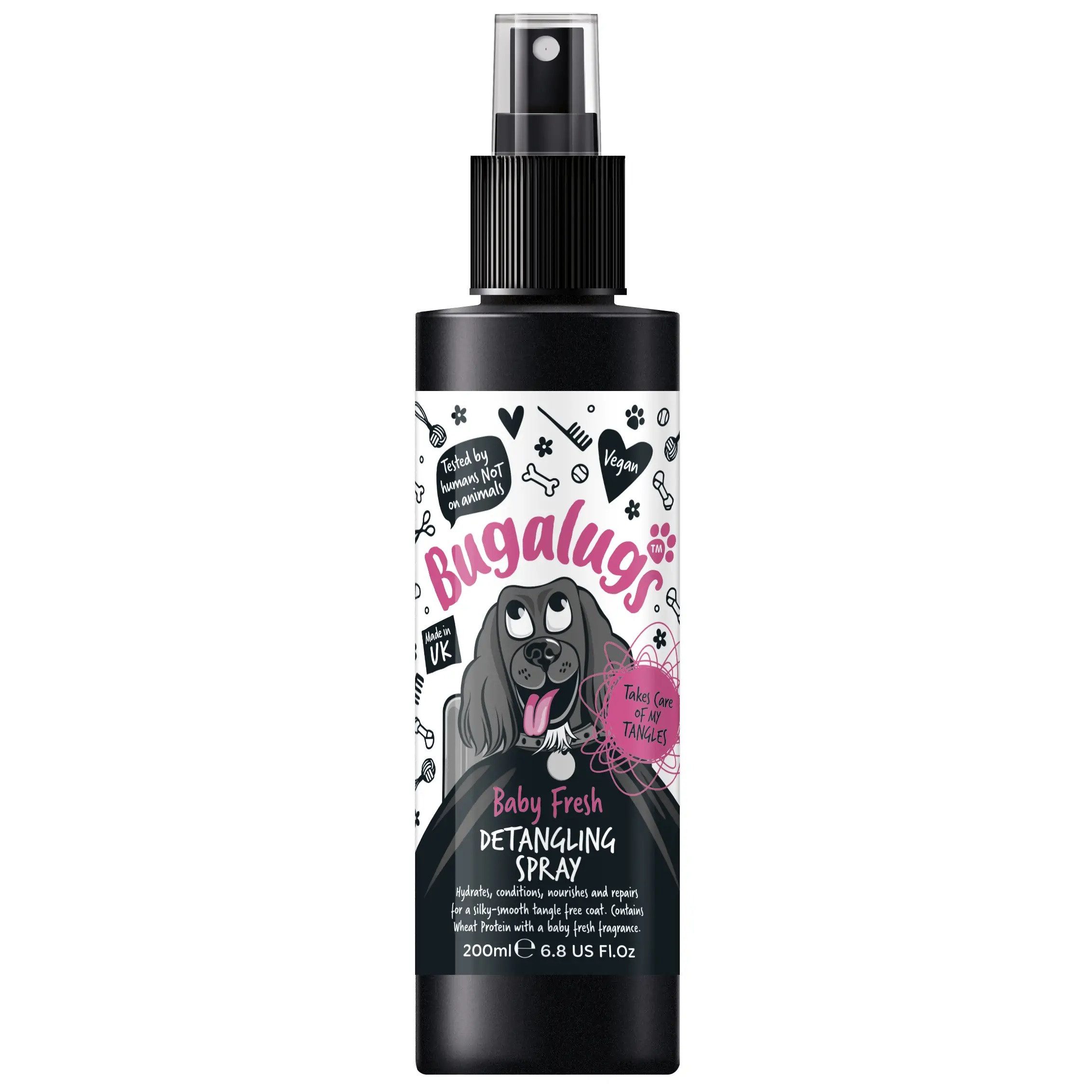Bugalugs Fellpflege Bugalugs Fellentwirrer Entwirrungsspray verschiedene Düfte 200ml, 200 ml, (1-St), Entwirrungsspray, langanhaltender Duft