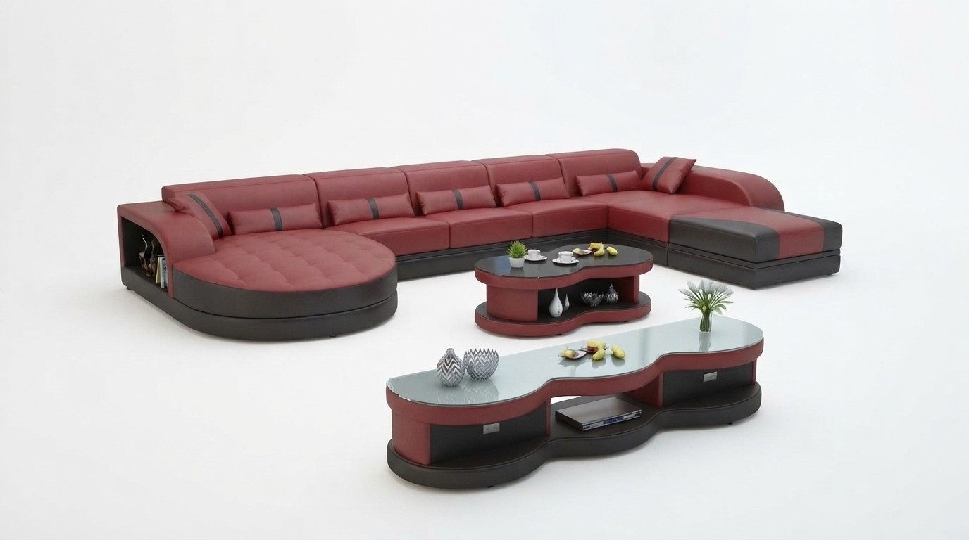 Xlmoebel Wohnlandschaft Elegante U-Form Couch aus hochwertigem Textil in modernem Design, Wohnlandschaft, Hergestellt in Europa