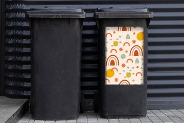 MuchoWow Wandsticker Regenbogen - Muster - Sommer (1 St), Mülleimer-aufkleber, Mülltonne, Sticker, Container, Abfalbehälter