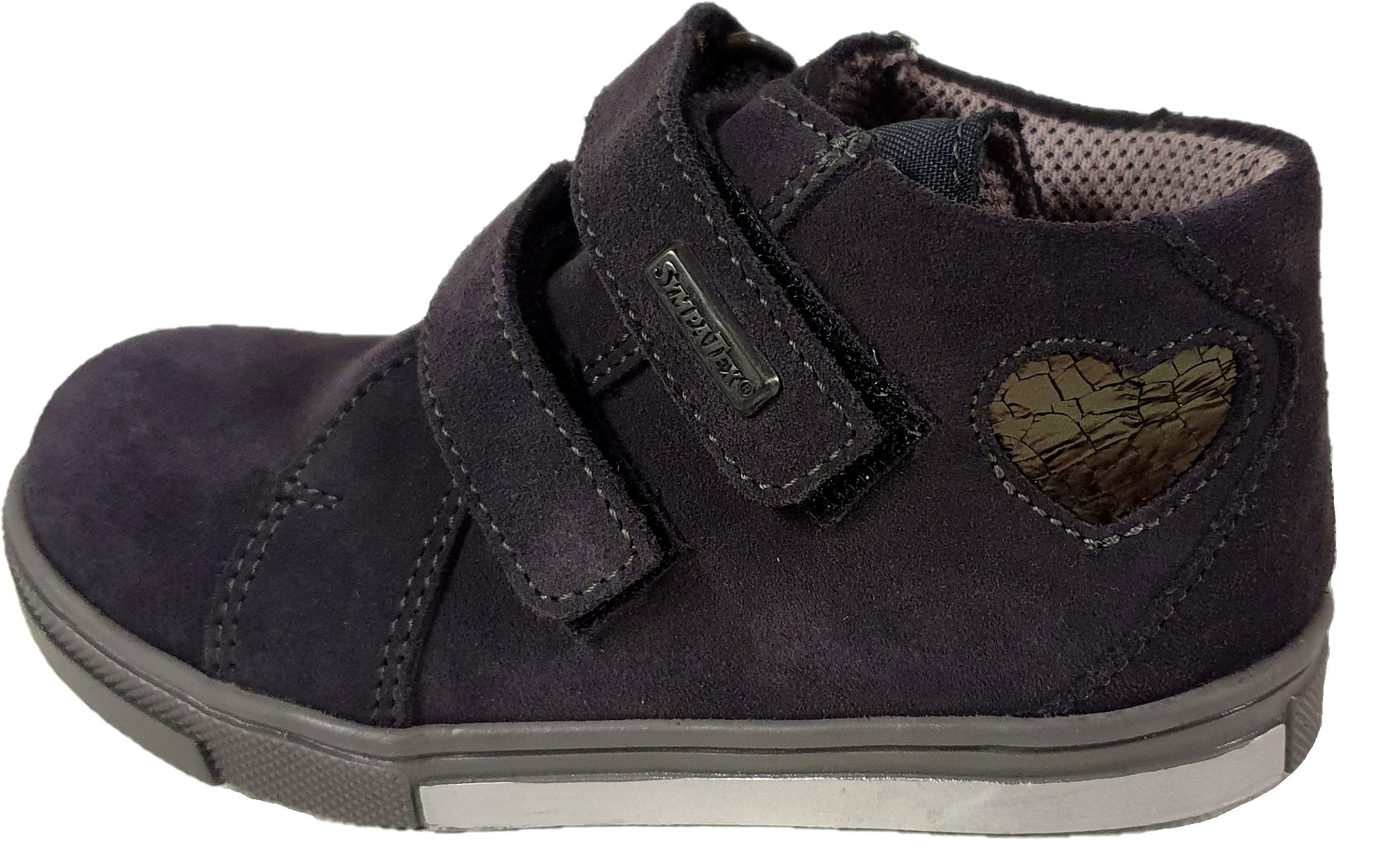 Däumling Kinderschuh MID 110141 grau Klettverschluß Lederschuh Klettschuh wasserdicht