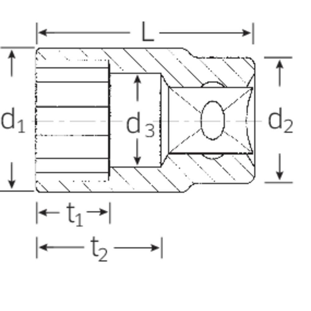 Stahlwille Steckschlüssel 1/2″ mm Steckschlüsseleinsatz 16