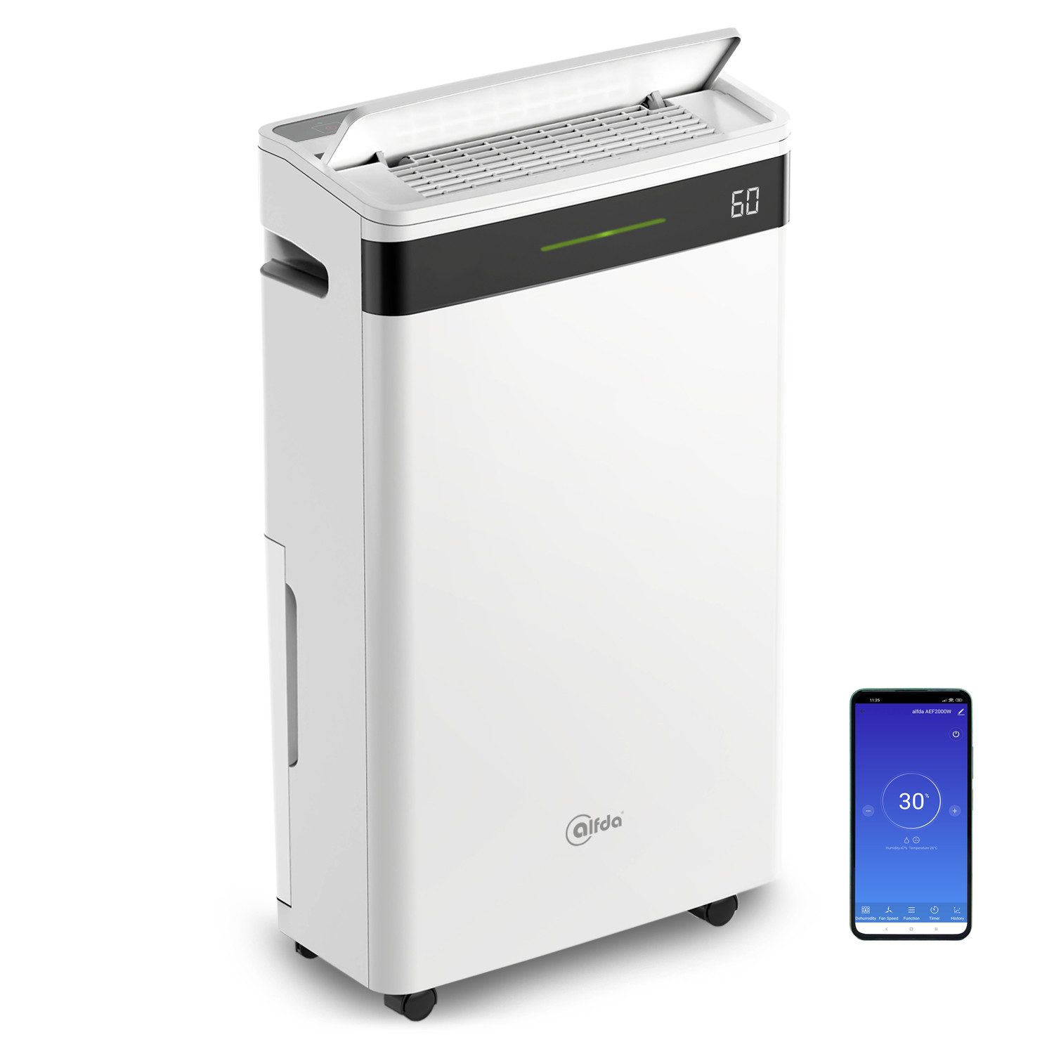 alfda Luftentfeuchter AEF2000W, für 100 m³ Räume, Entfeuchtung 20,00 l/Tag, günstig online kaufen