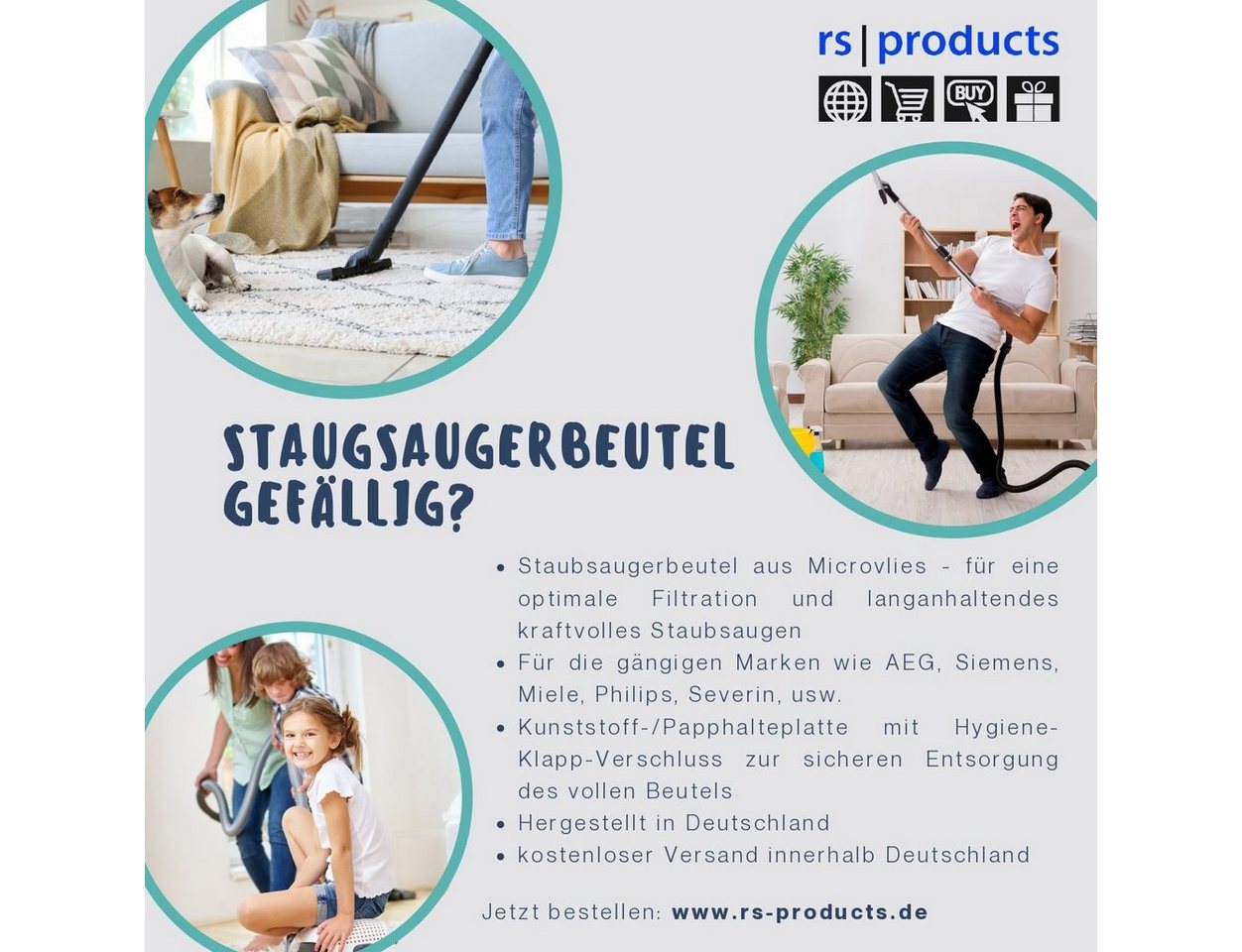 Thumbnail - rs-products Staubsaugerbeutel 10x Staubsaugerbeutel, passend für DIRT DEVIL M7012, M7098-1 Fantasy, M7011-3 Skuppy, 10 S...