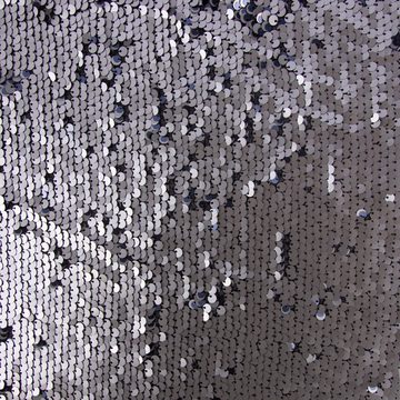 SCHÖNER LEBEN. Stoff Faschingsstoff Chiffon Pailletten schwarz silbergrau blau 1,28m Breite, mit Metallic-Effekt