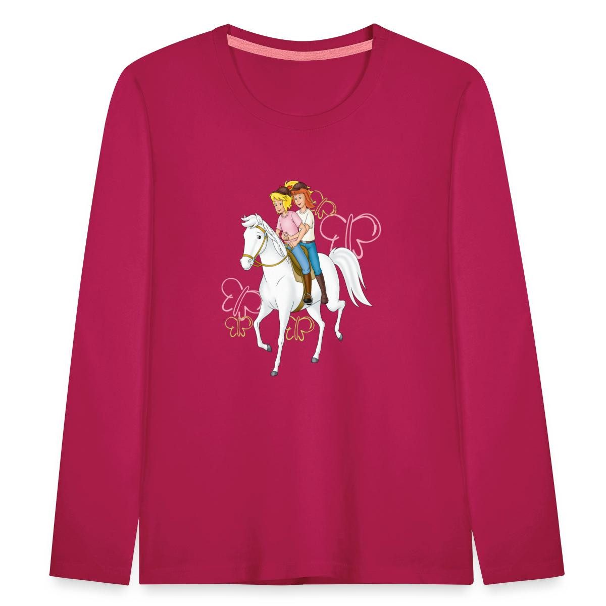 Spreadshirt T-Shirt Bibi Und Tina Reiten Auf Stute Sabrina Kinder Premium Langarmshirt (1-tlg)