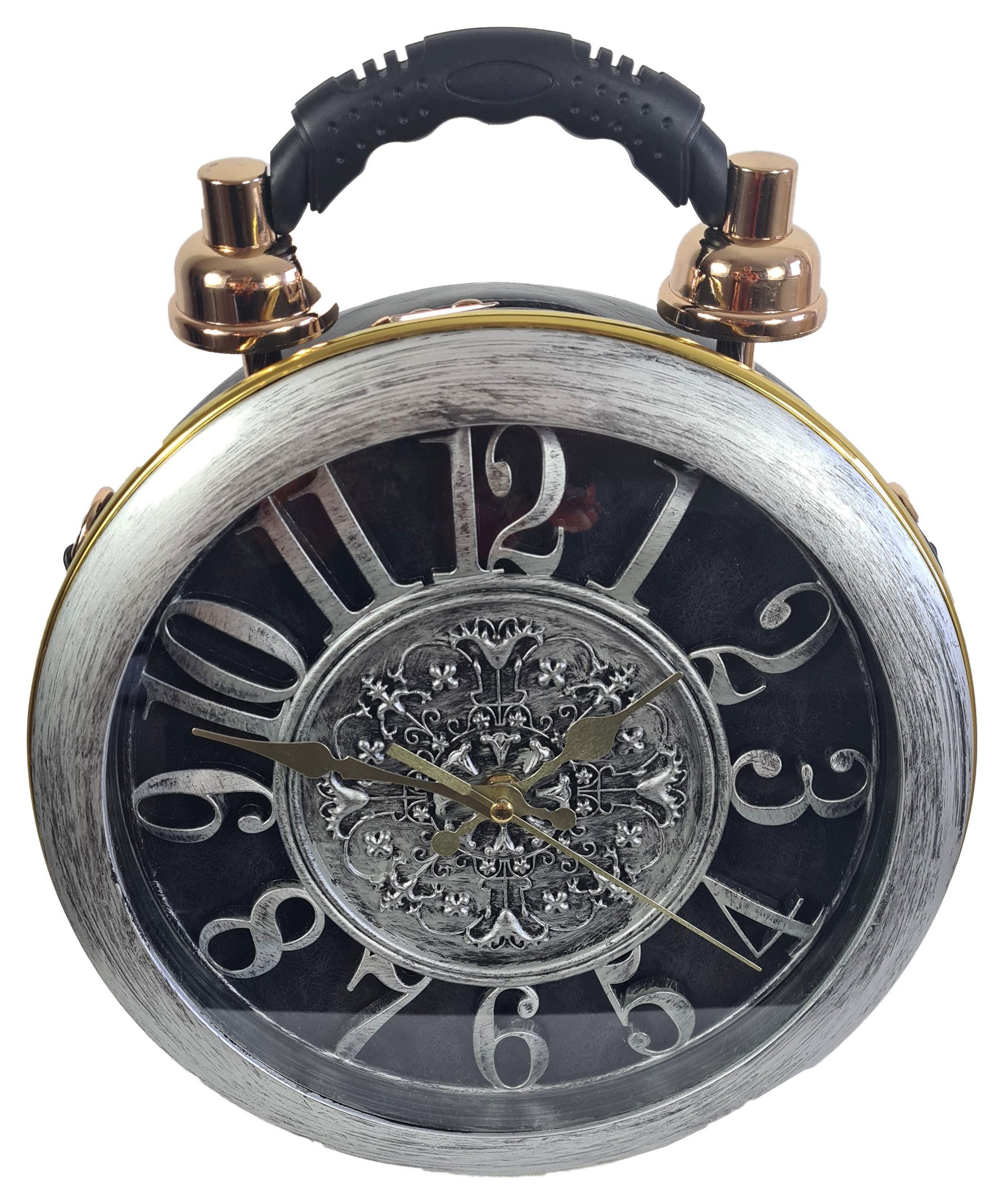 Handtasche Designer Handtasche mit echter Uhr Silbergrau