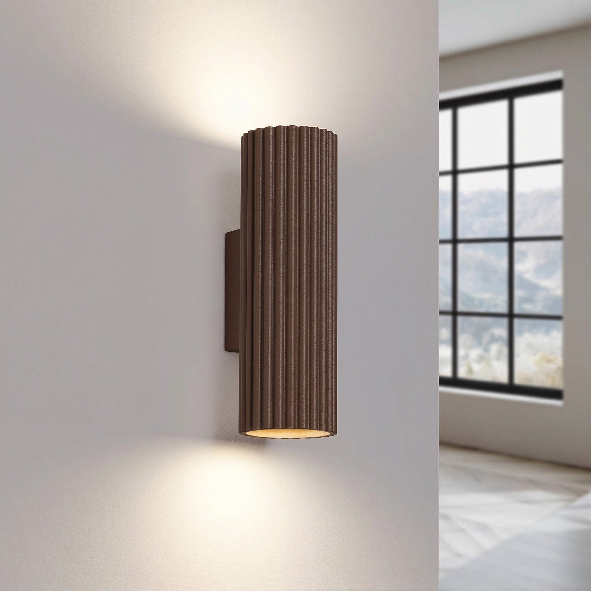 SOLLUX lighting Wandleuchte Wandleuchte KARBON 20 braun, Nicht enthalten