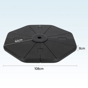 Sekey Kunststoffschirmständer Ampelschirmständer mit achteckiger Schirmständer-Platte, 56KG bis 75KG