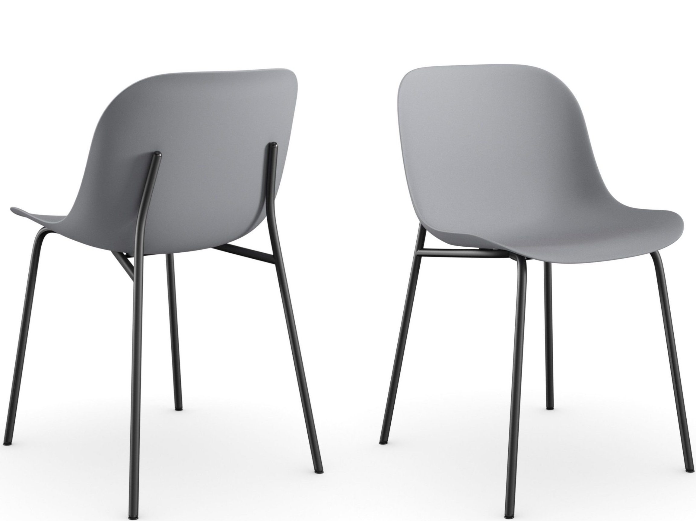Versanora 2er Set Stühle – Metallgestell, Dunkelroter Stoffbezug, Modern