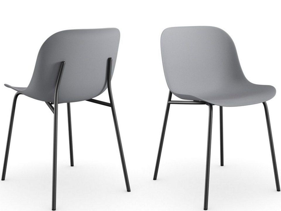 Gestell Stuhl Farbenvarianten 2er Metall, loft24 Set, Orca, aus