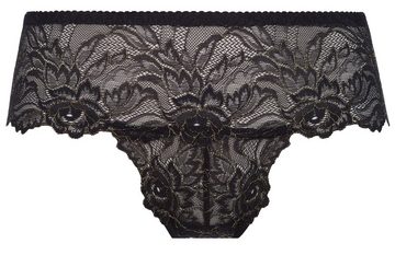 Axami Panty Panty in schwarz + goldene Spitze Blumenmuster Slip (einzel, 1-St)