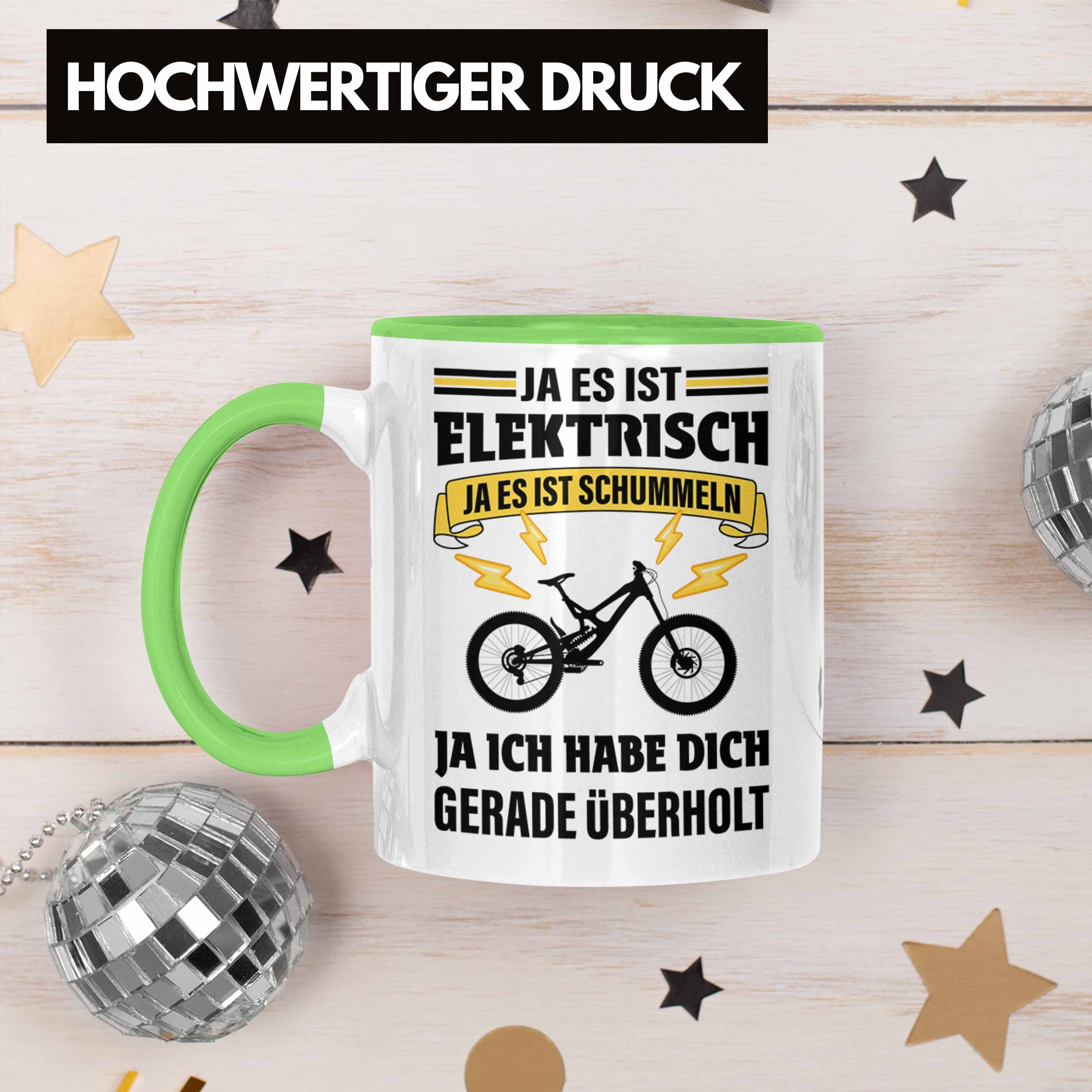 Geschenke Trendation Lustige E-Bike Geschenk Tasse Ebike Kaffeetasse Trendation Elektrofahrrad Tasse mit - Grün Spruch