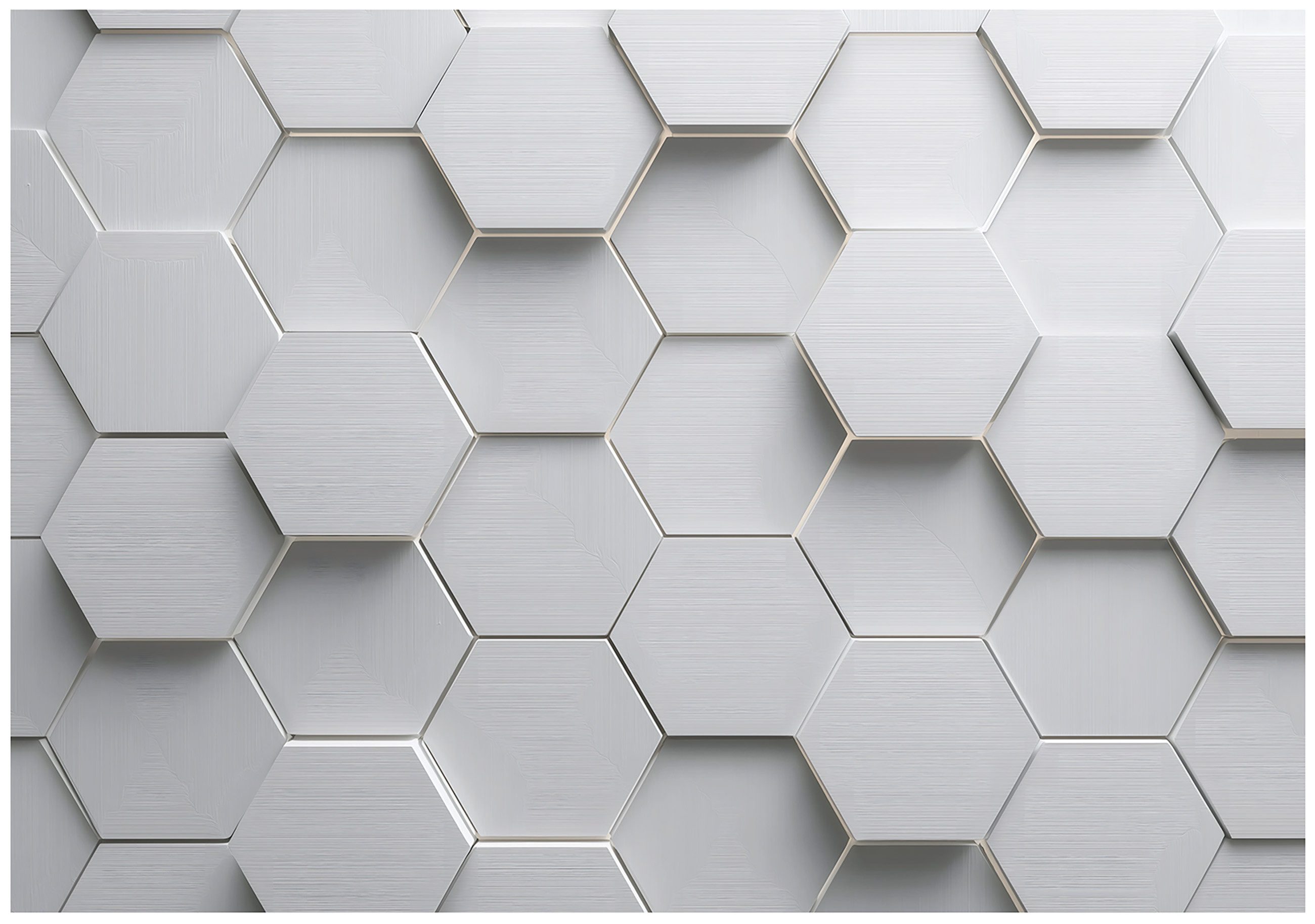 Wallarena Fototapete Kinderzimmer Hexagon Geometrie Weiß Kinder Vlies Tapete Wandtapete, Glatt Vlies Washable, Geometrie, Weiß, Hexagon, Gaming, Junge, (Packung, 2 St., Vlies Fototapete), Vliestapete Geometrie Weiß Kinderzimmer Tapete + Kleister Motivtapete