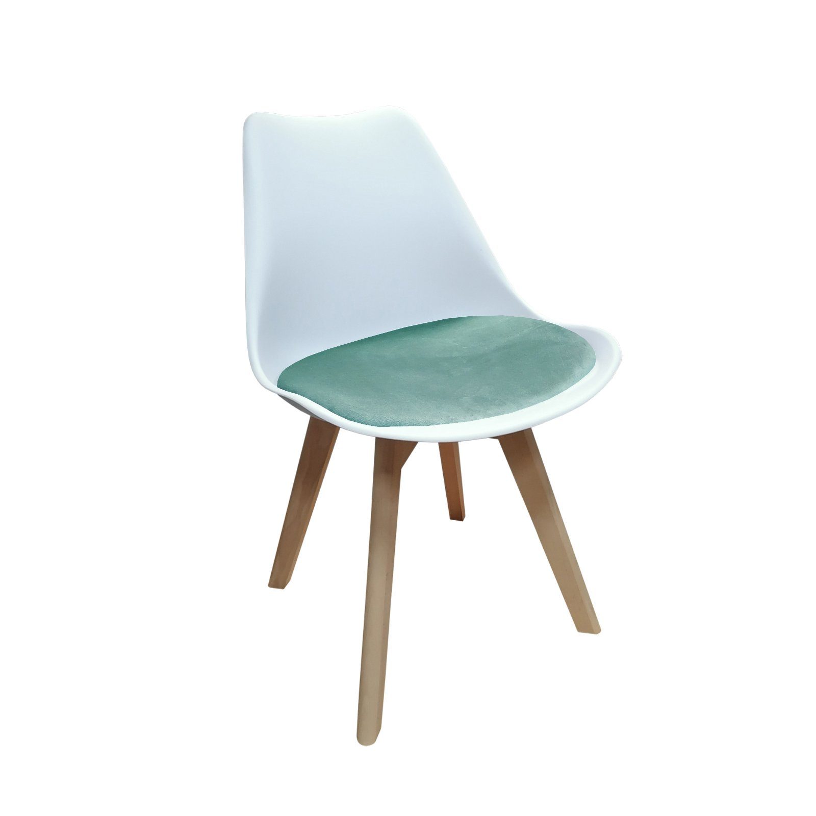 HTI-Living Esszimmerstuhl Stuhl Atlanta Weiß, Velvet Türkis (Einzelstuhl, 1 St), Esszimmerstuhl Samt | Stühle