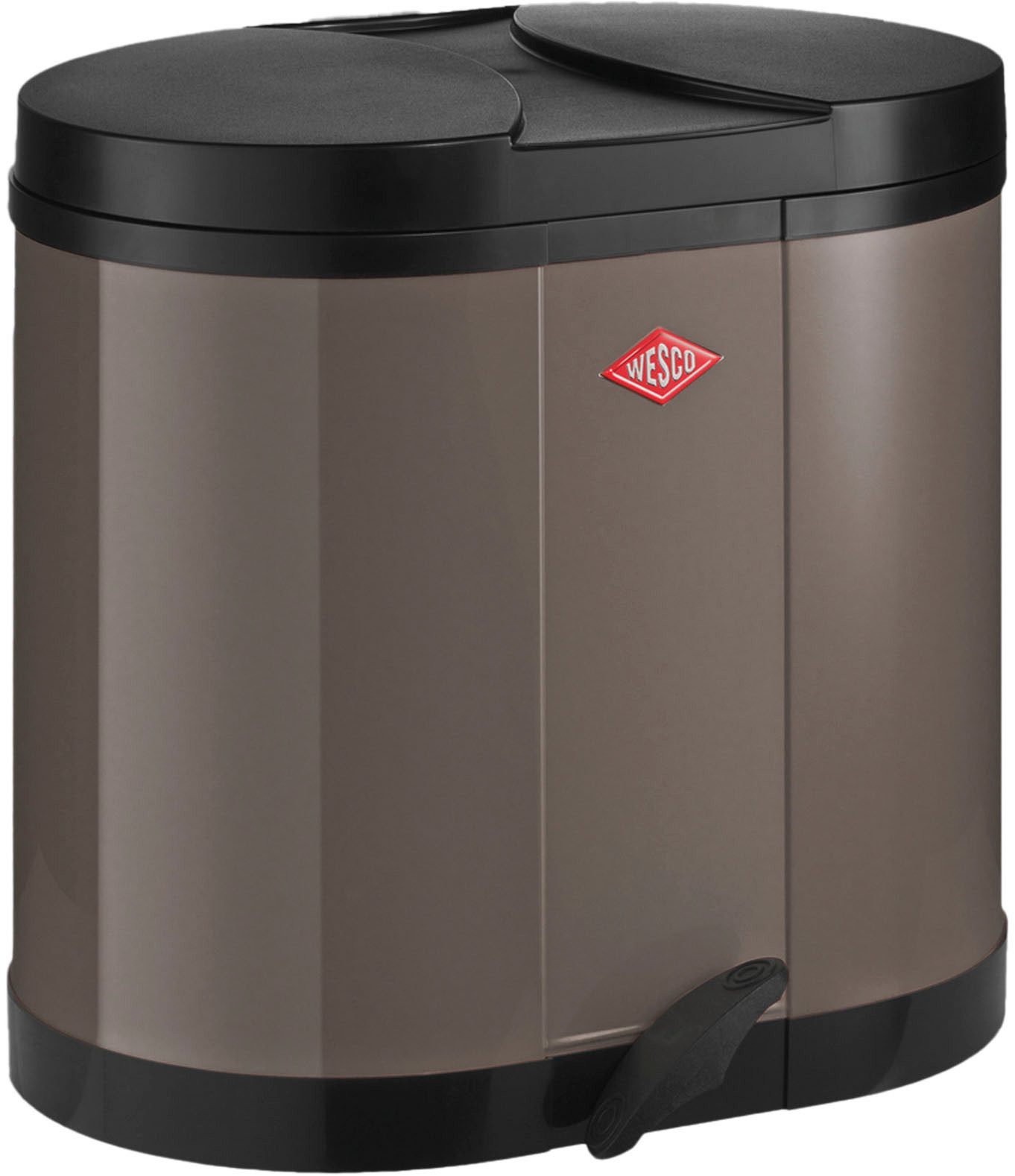 WESCO Mülltrennsystem Ökosammler 170 (Beta), mit Kunststoffeinsatz, Deckel und Fußtritt aus Kunststoff, Bodenring
