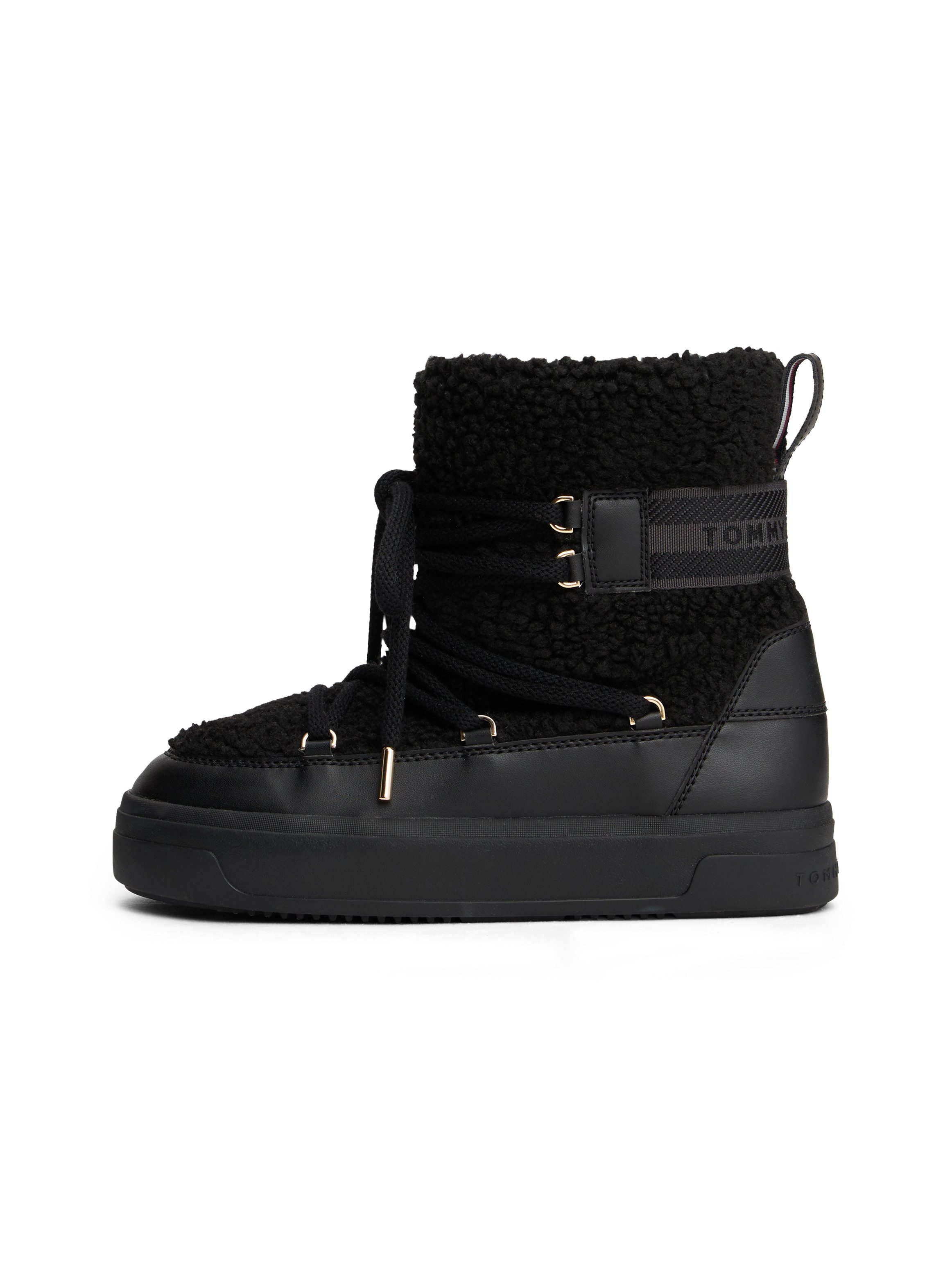 Tommy Hilfiger FAUX SHEARLING SNOWBOOT Winterboots, Winterstiefelette, Outdoorschuh mit aufgesetzter Schnürung