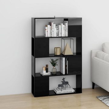 vidaXL Bücherregal Bücherregal Raumteiler Hochglanz-Schwarz 80x24x124,5 cm, 1-tlg.