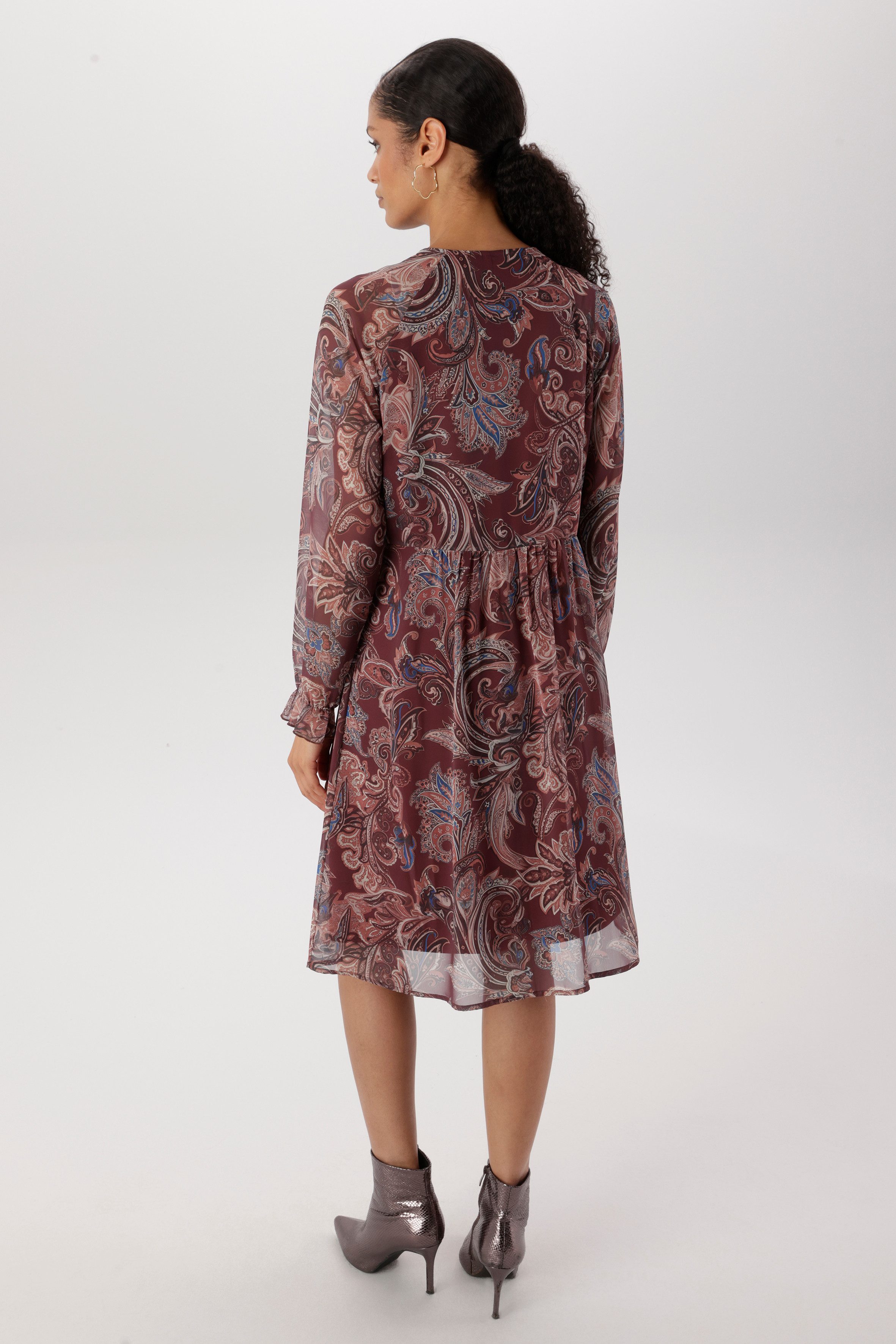 Aniston SELECTED Chiffonkleid mit Volants entlang des Ausschnitts und den Ärmeln - NEUE KOLLEKTION