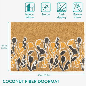 HOMELEVEL Bodenschutzmatte Fußmatte aus Kokosfasern - Kokos Fussmatte für aussen mit Antirutsch, 1-St.